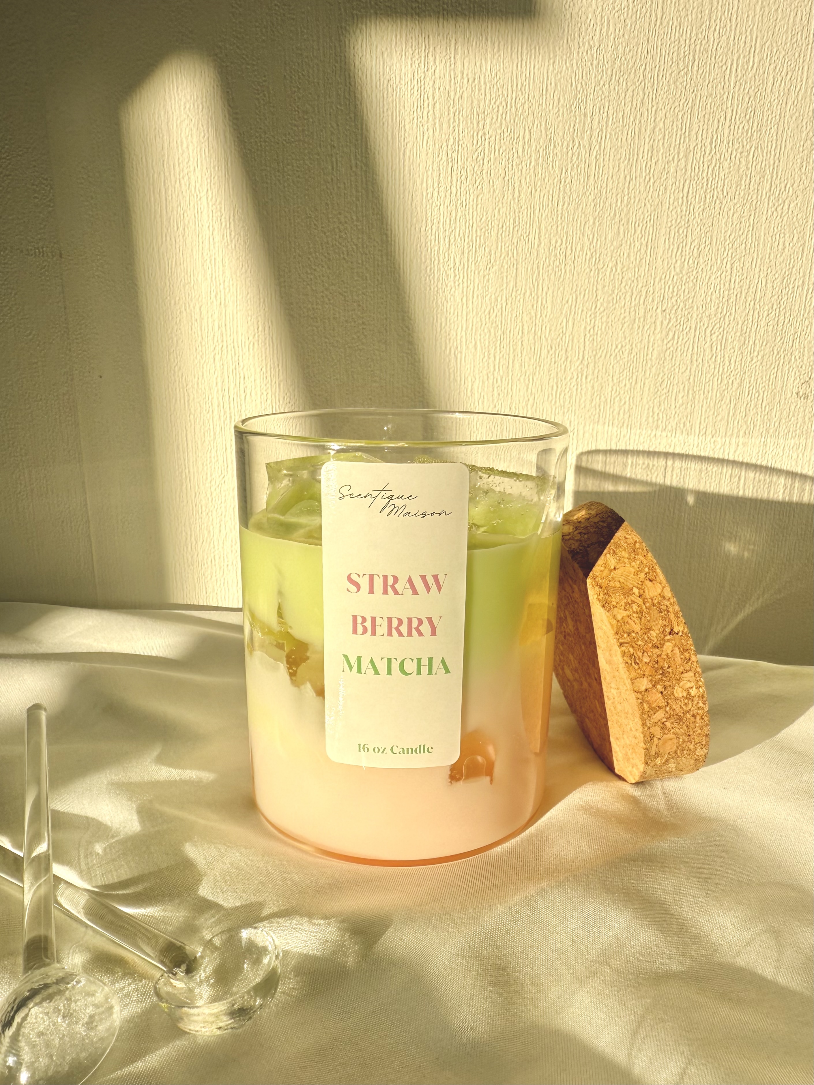 Strawberry-Matcha Latte Scented Soy Candle