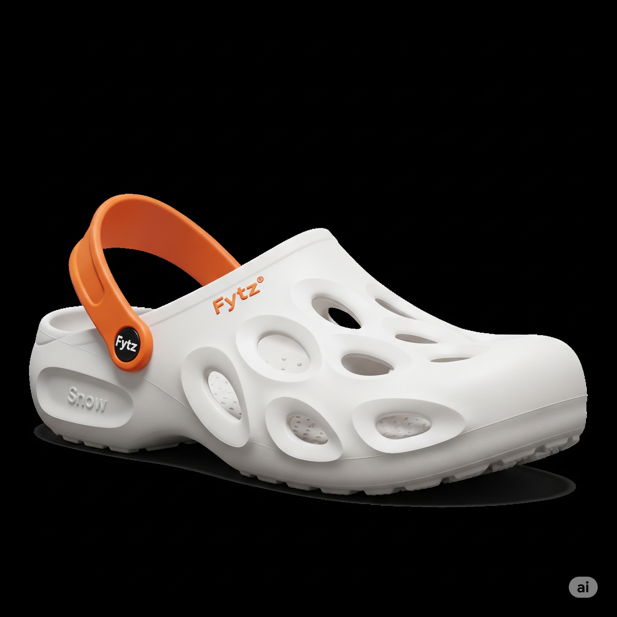 Fytz White and Orange Clog