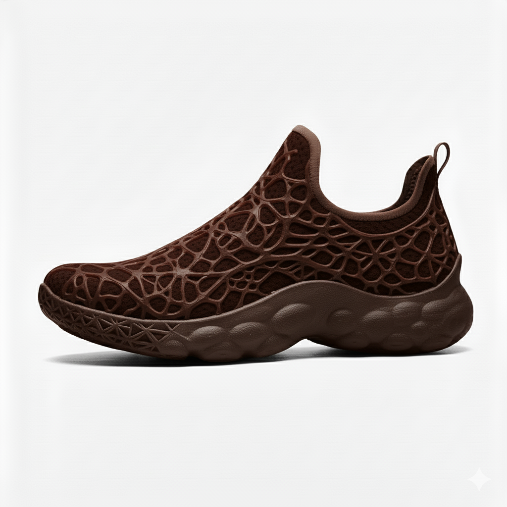 Brown Slip-On Mesh Sneakers
