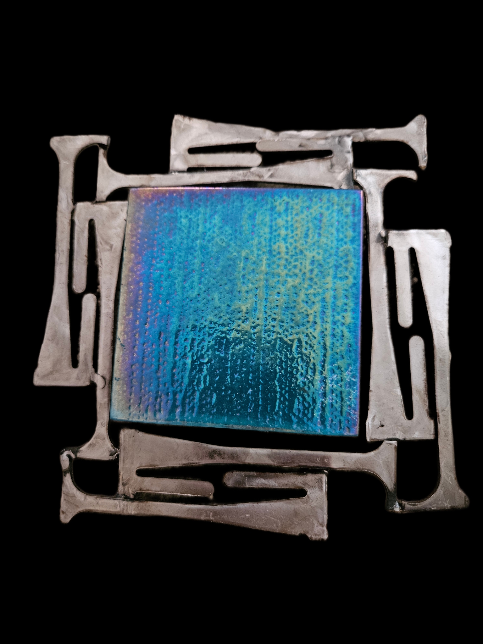 Glass tile and Divot tool wall art 