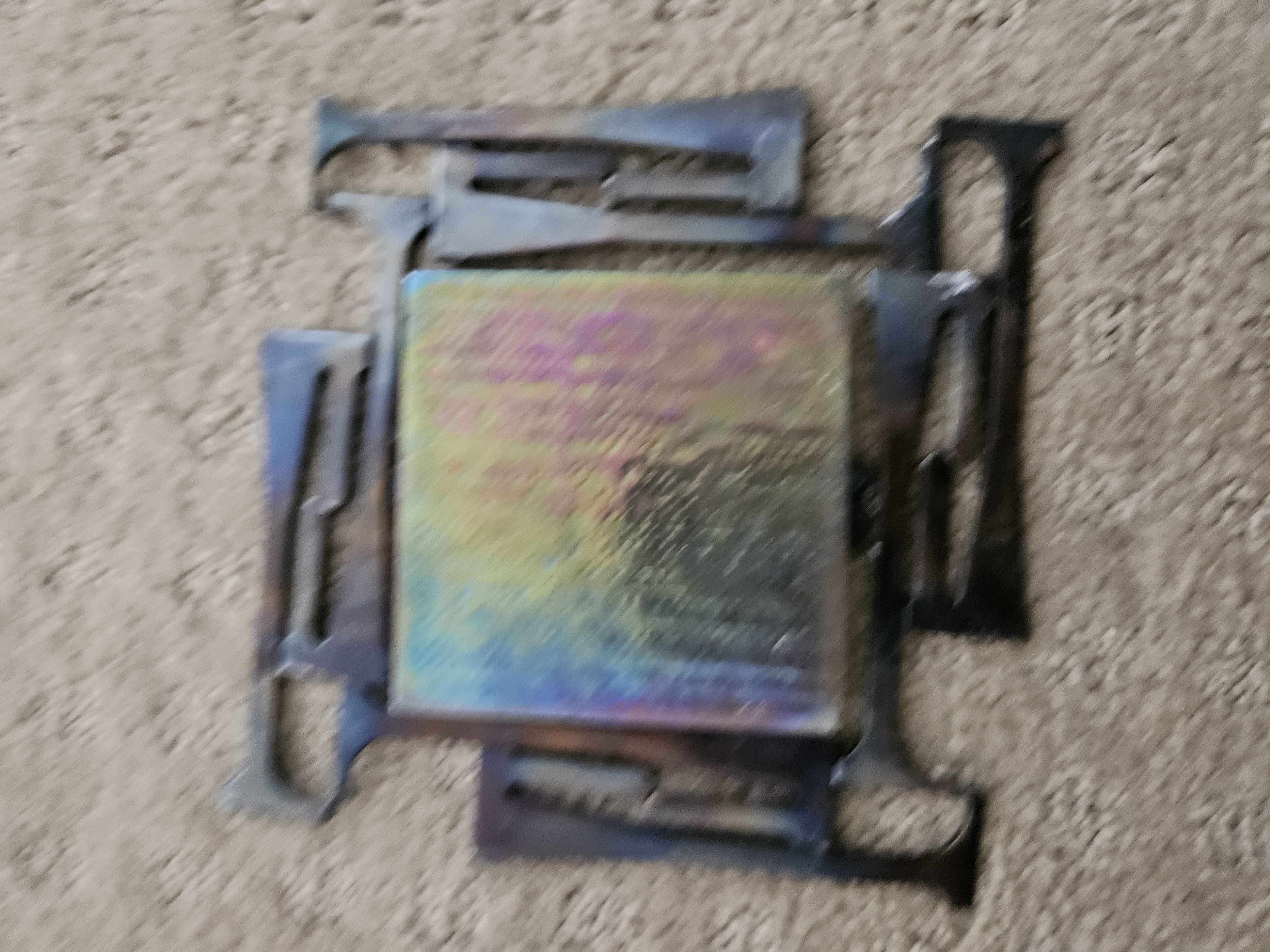 Glass tile and Divot tool wall art 