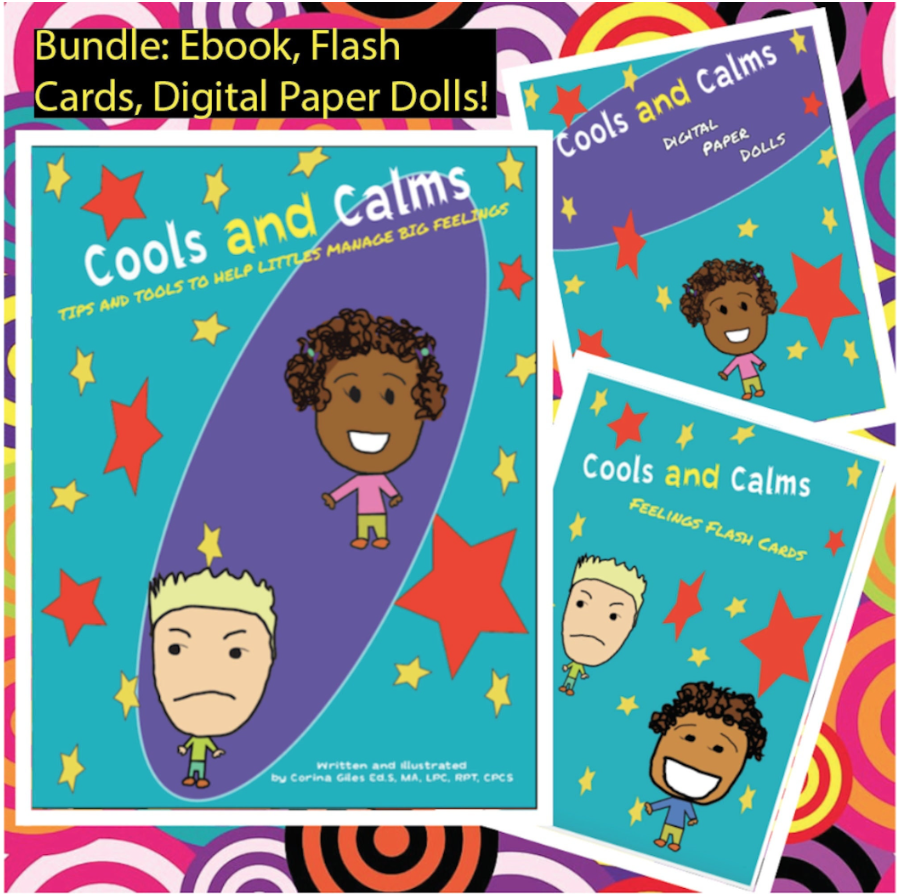 Children's Emotions Journal E-Workbook, Printable Flash Cards and Digital Paper Dolls INSTANT DOWNLOAD