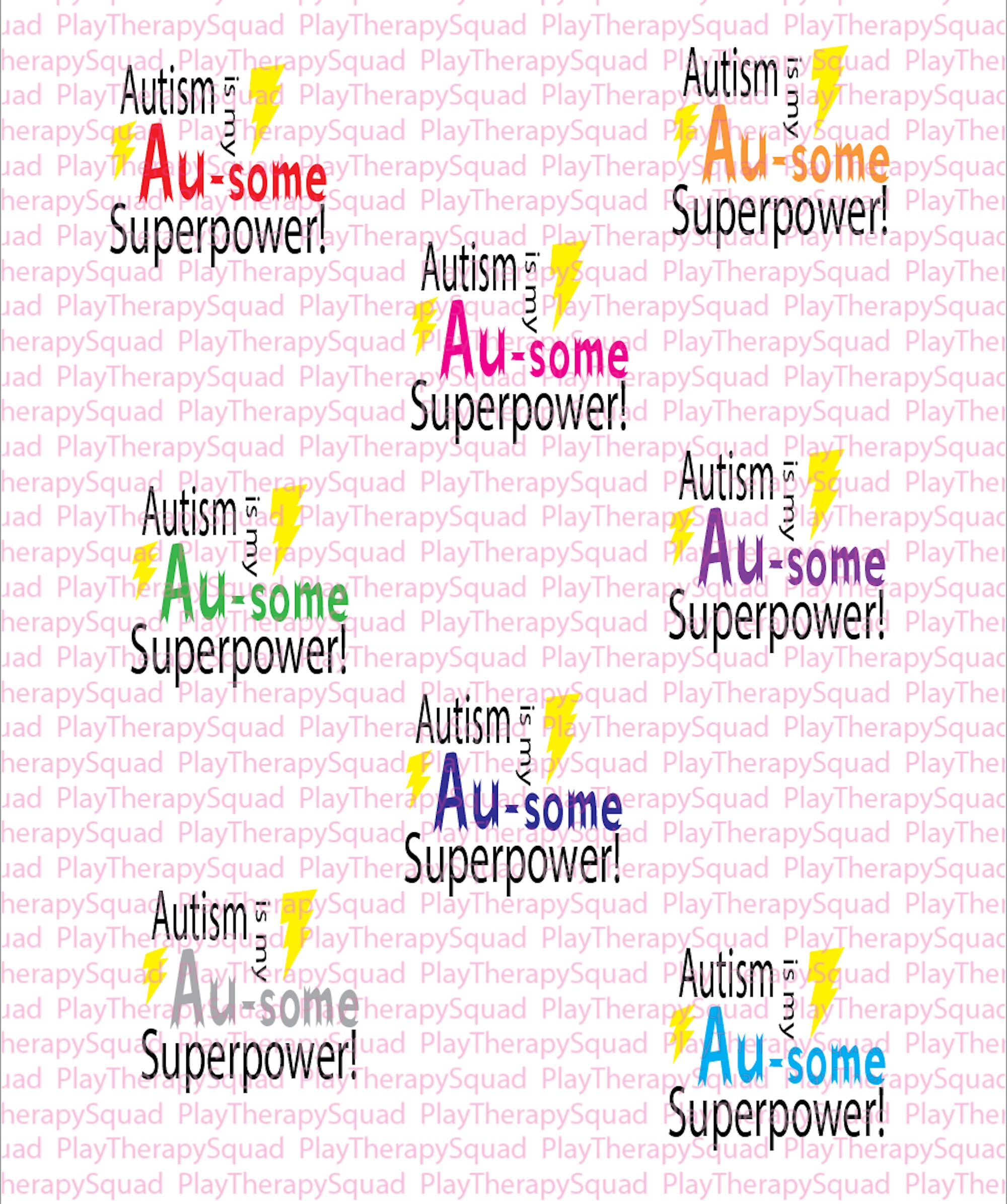 3 Pack- Autism Spectrum Disorder SuperPower Iron-On Transfers (contains 3!) Small, Medium & Large Size