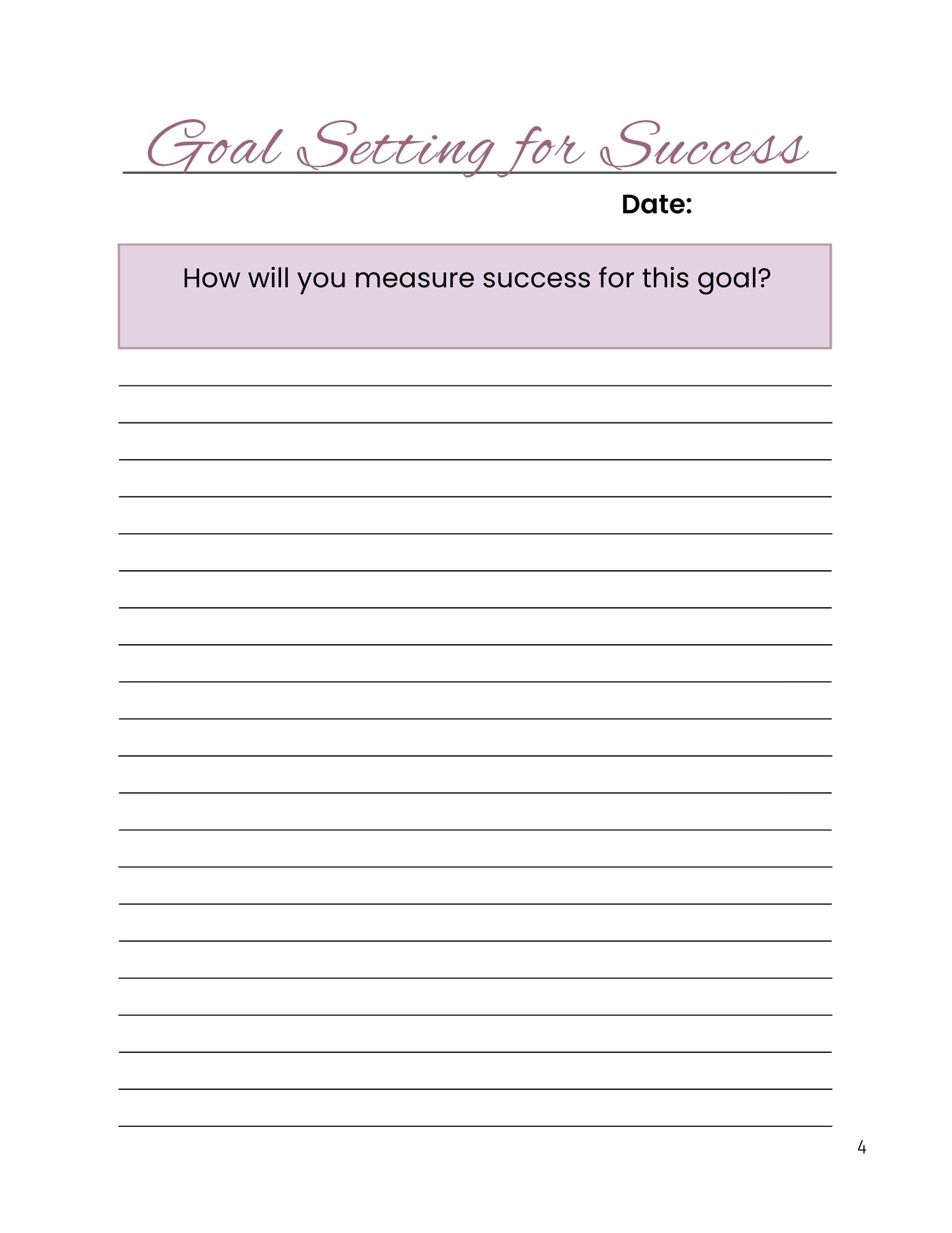 Goal Setting for Success