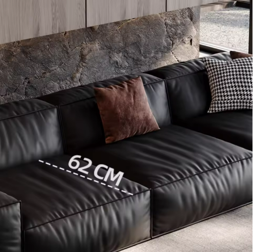 Modern Black Leather Sofa
