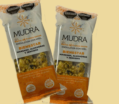 barritas cereal "MUDRA" BIENESTAR MANZANA, ALMENDRA Y JENGIBRE 35gr