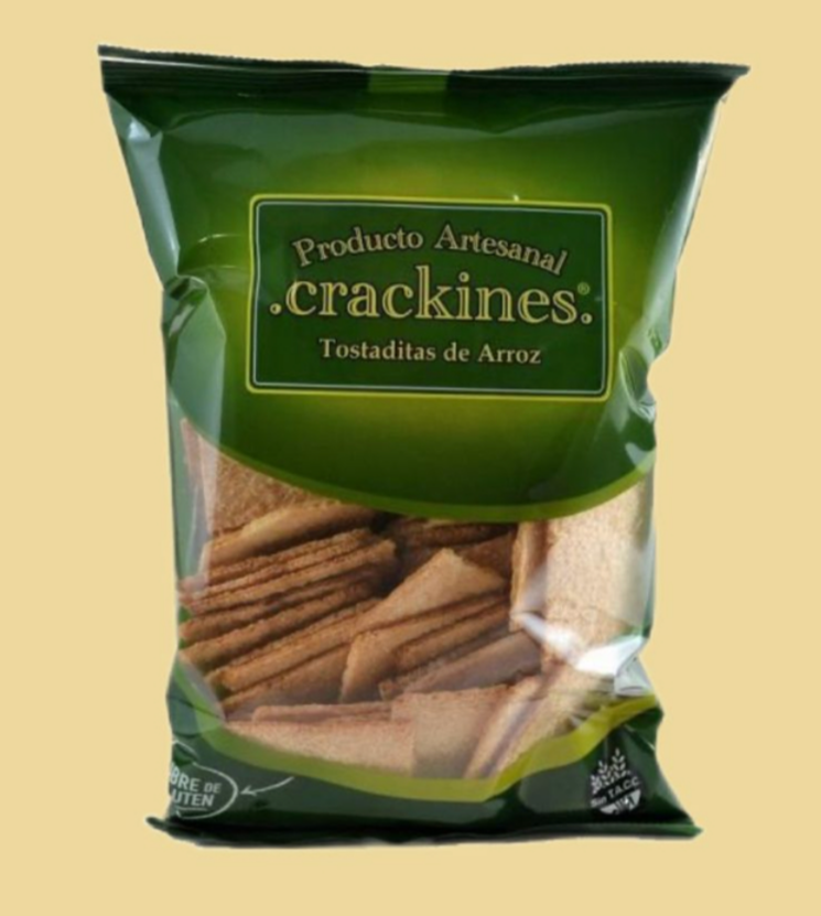 TOSTADITAS ARROZ CRACKINES  TOSTADITAS DE ARROZ "CRACKINES"  x120 gr. -sin tacc