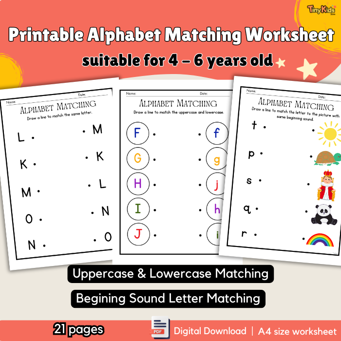 Printable Alphabet Matching Worksheet A - Z 