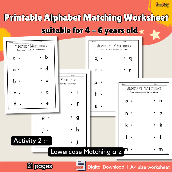 Printable Alphabet Matching Worksheet A - Z 