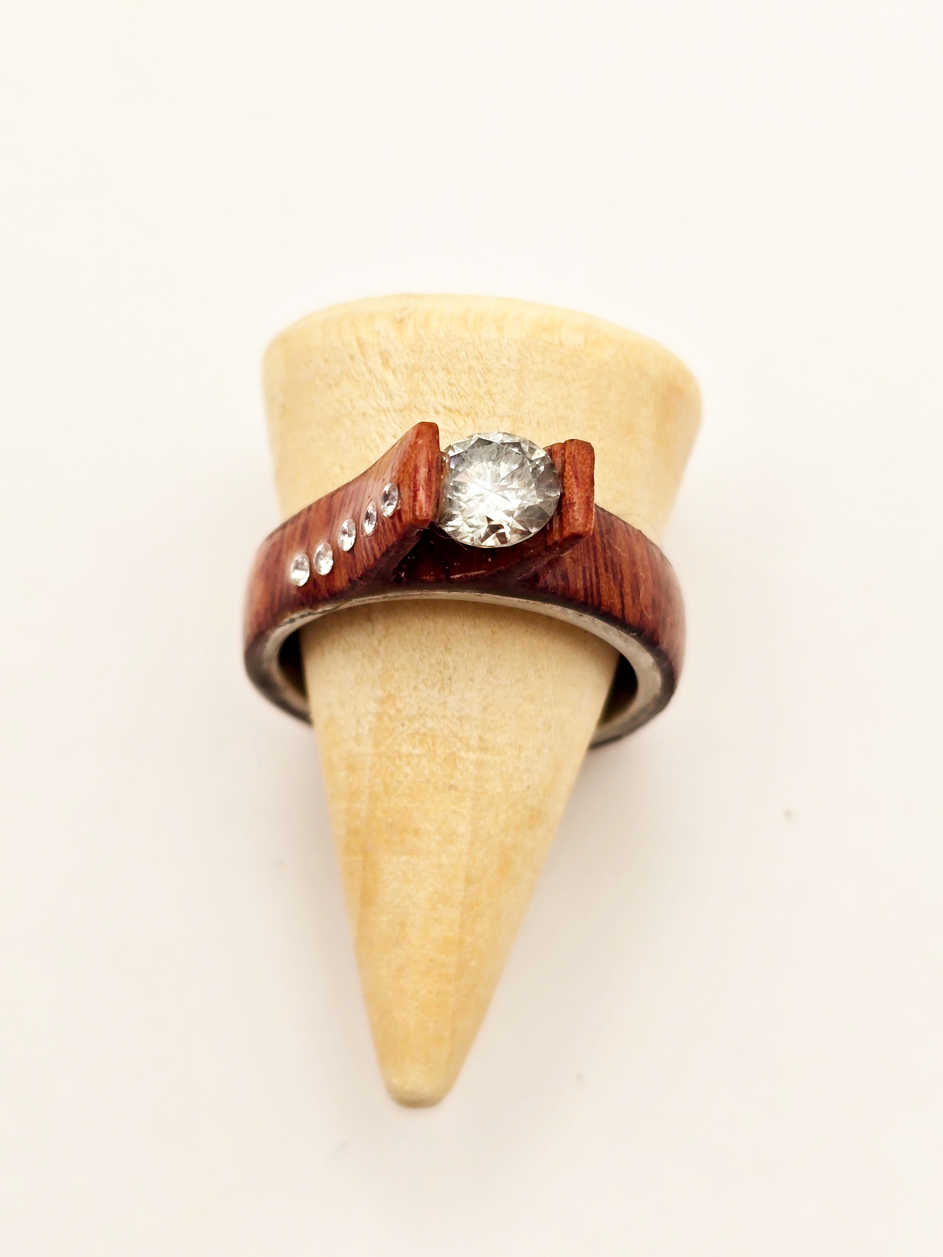 Handcrafted Red Gum Engagement Ring