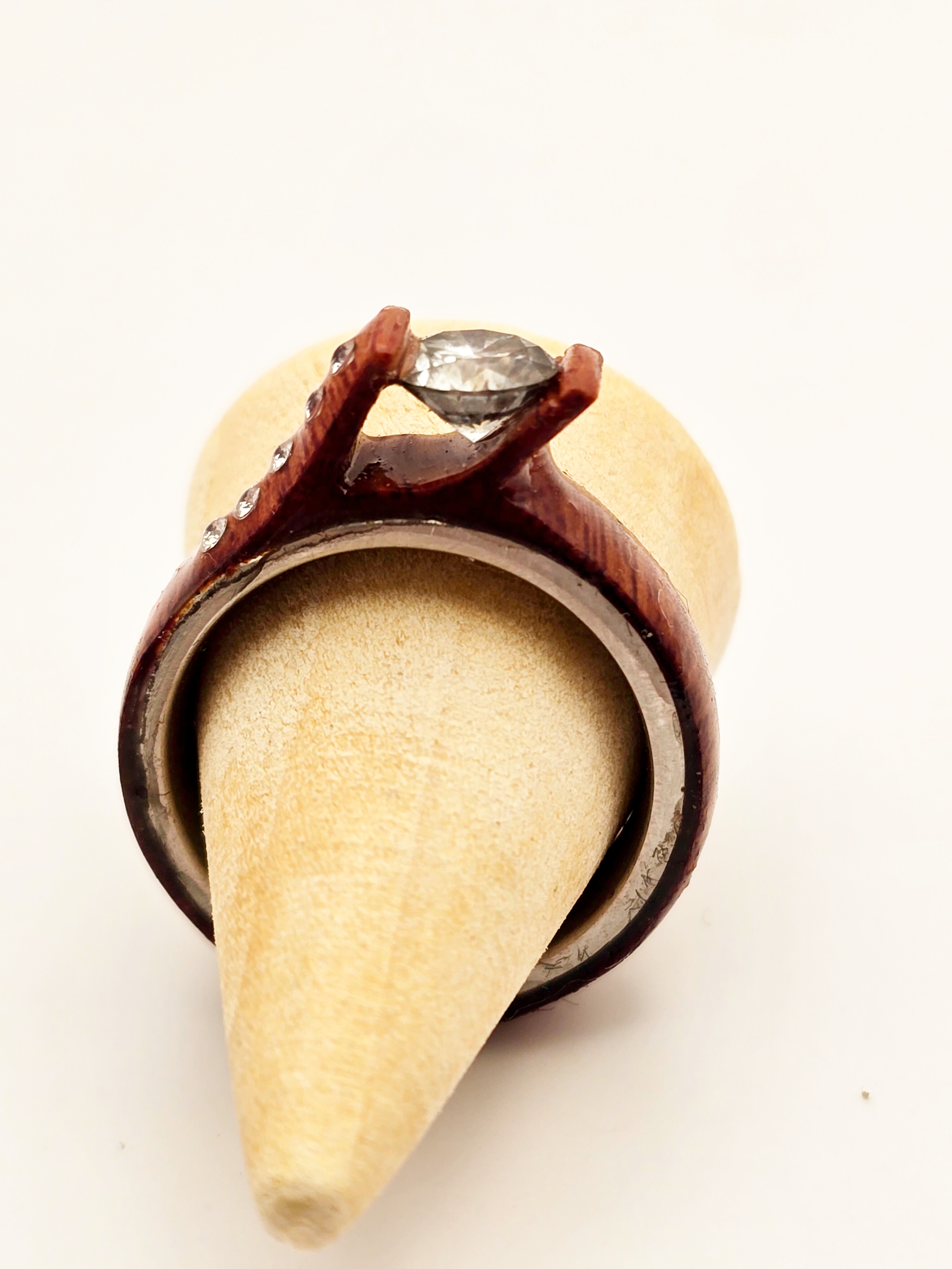 Handcrafted Red Gum Engagement Ring