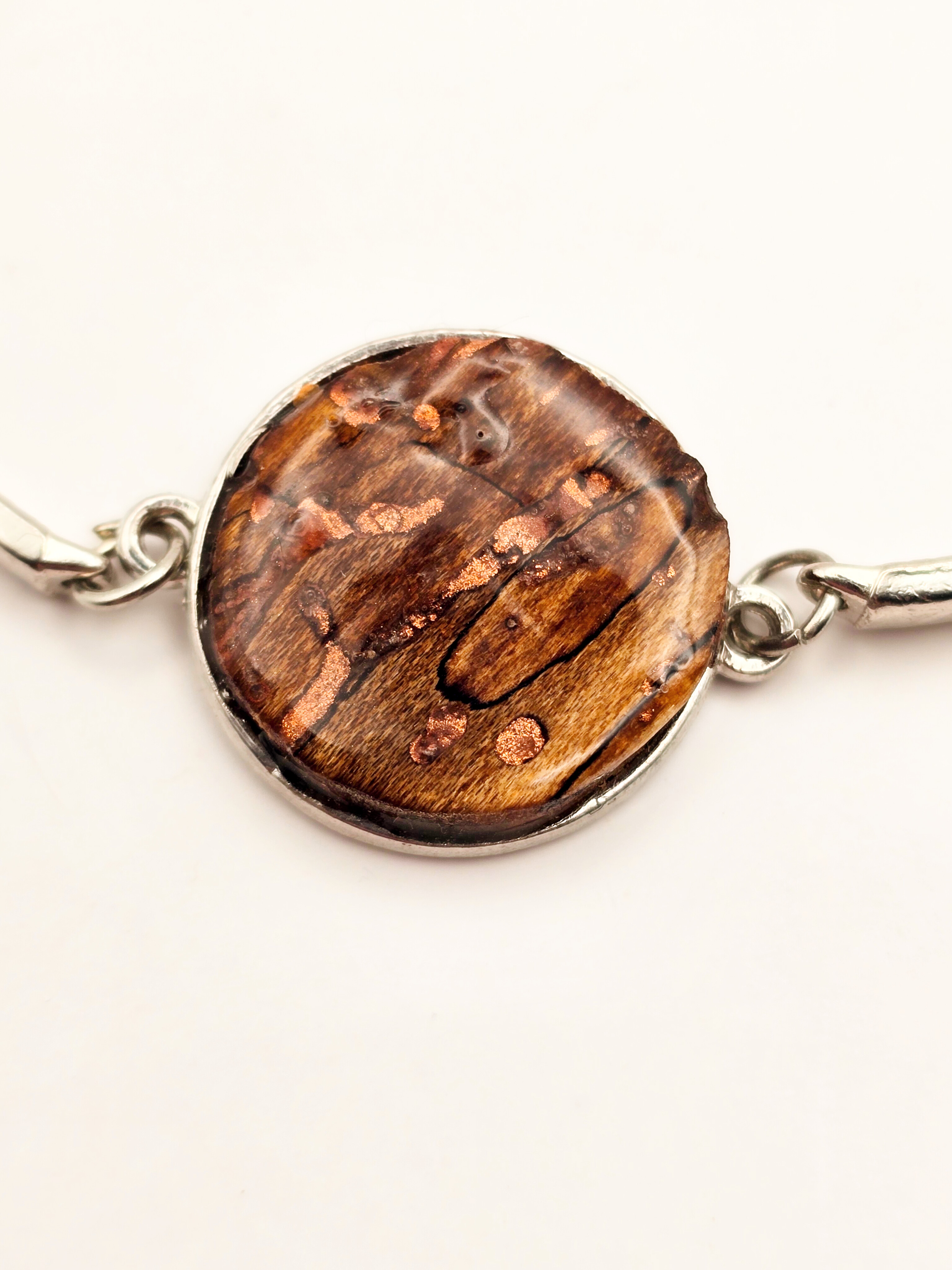 Handmade Copper and Spoltid Wood Bracelet
