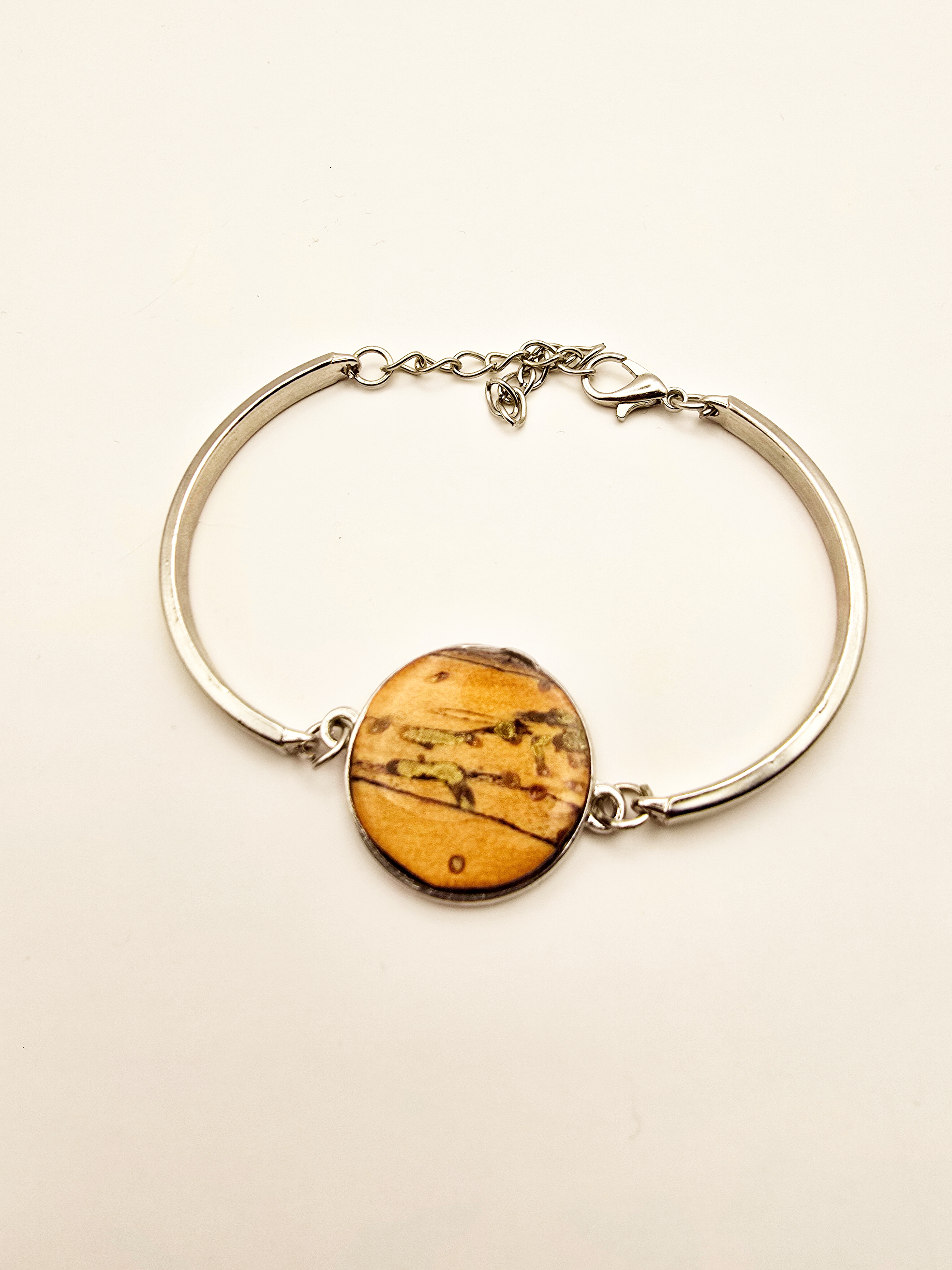 Handmade Bronze and Spoltid Wood Bracelet
