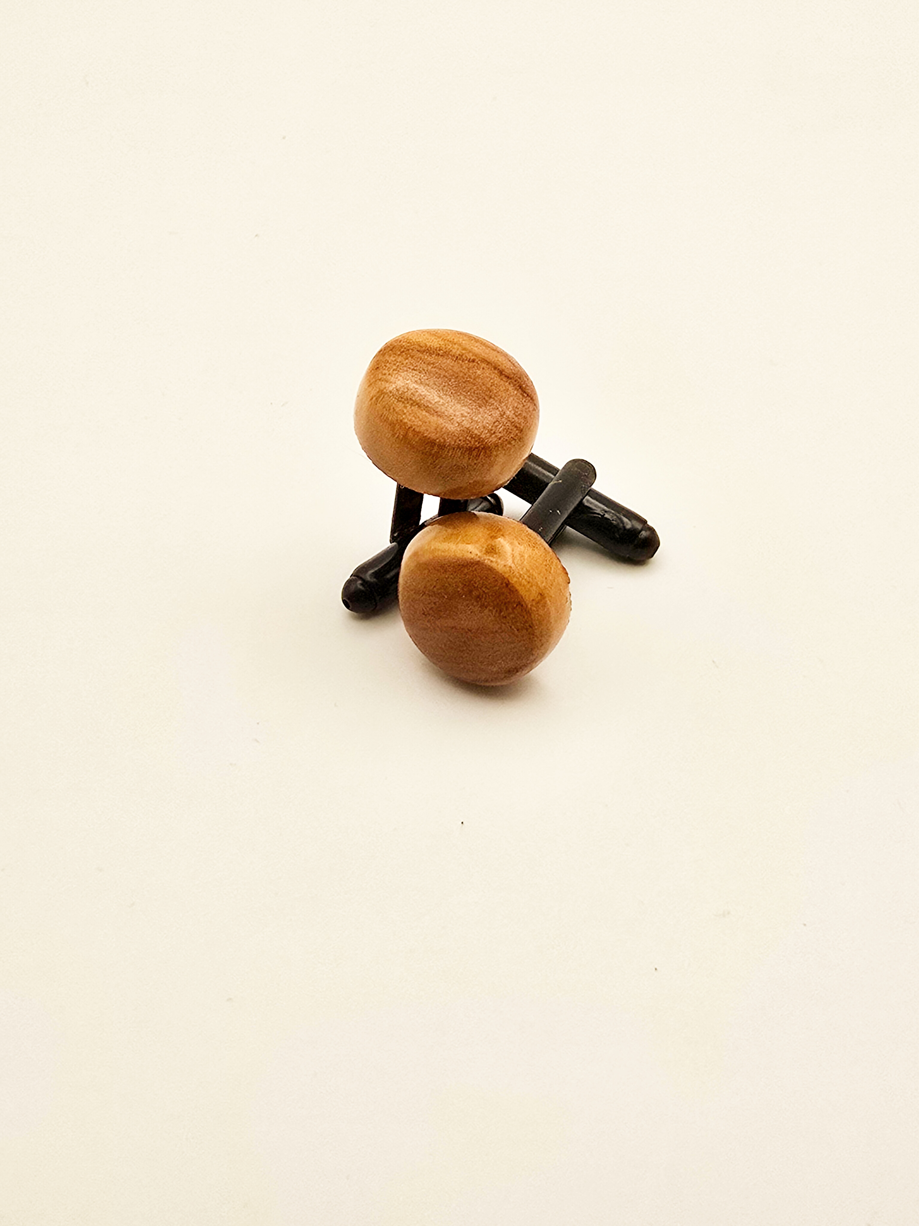 Handcrafted Olive Wood Cufflinks