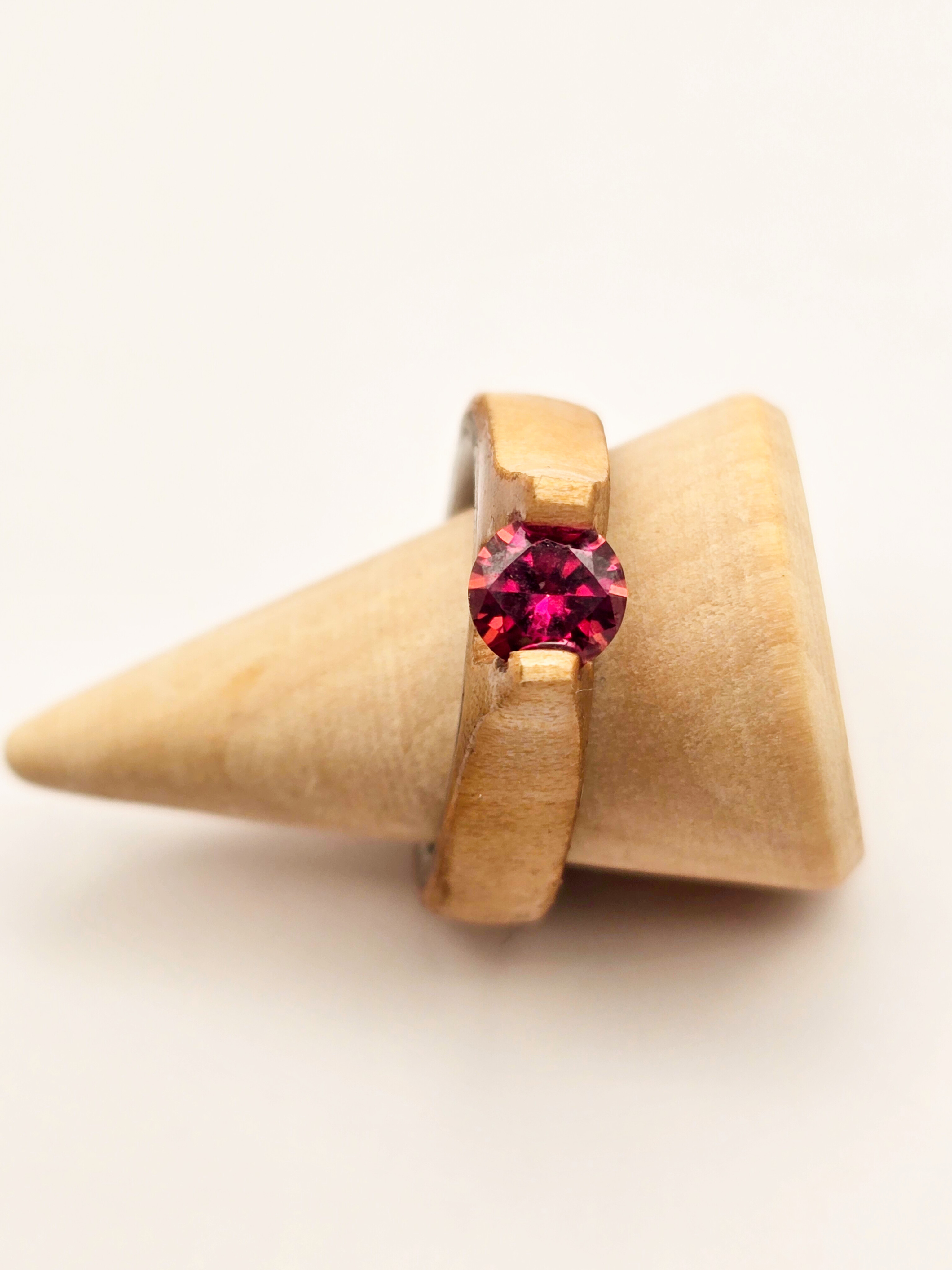 Silver Birch Ring with Watermelon Moissanite