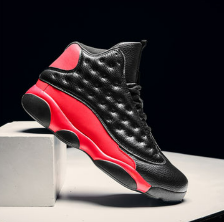 Black and Red High-Top Sneakers