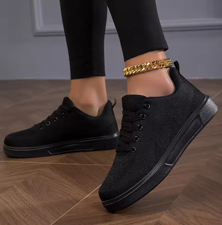 Breathable mesh lace-up sneakers