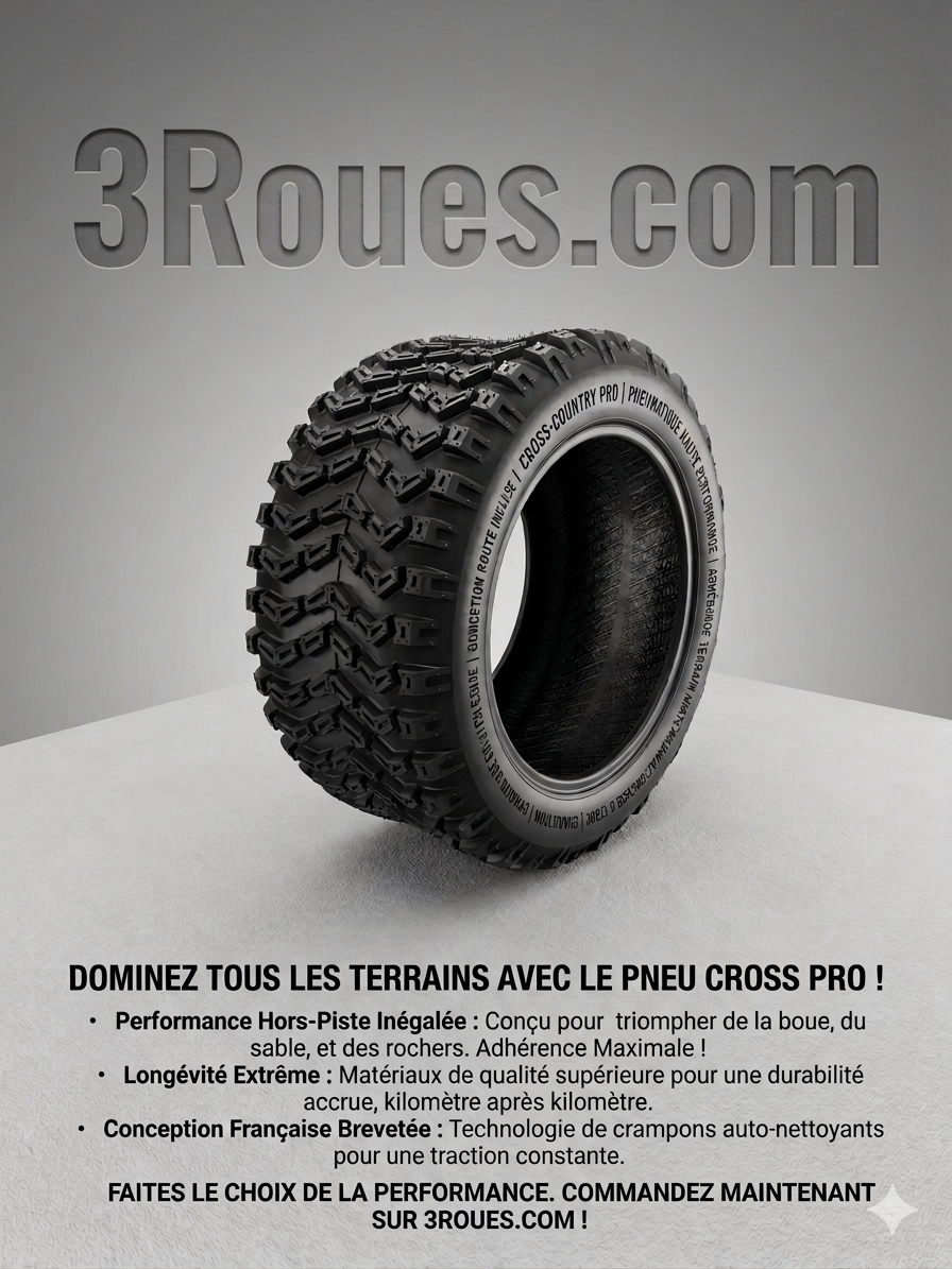 Lot de 3 Pneus Route ou Cross pour Scooter Électrique 3 Roues – Adhérence, Confort et Performance