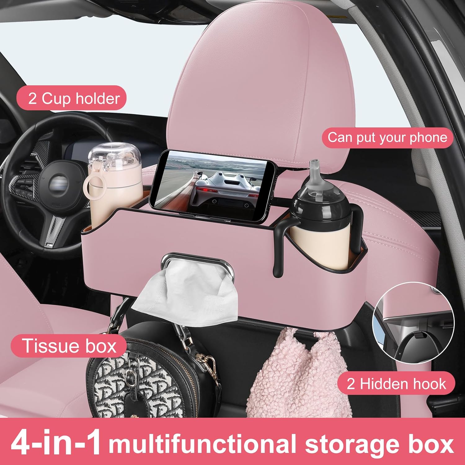Car Rear seat Organizers - Pink