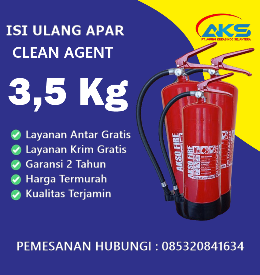 Isi Ulang APAR Clean Agent 3,5 Kg