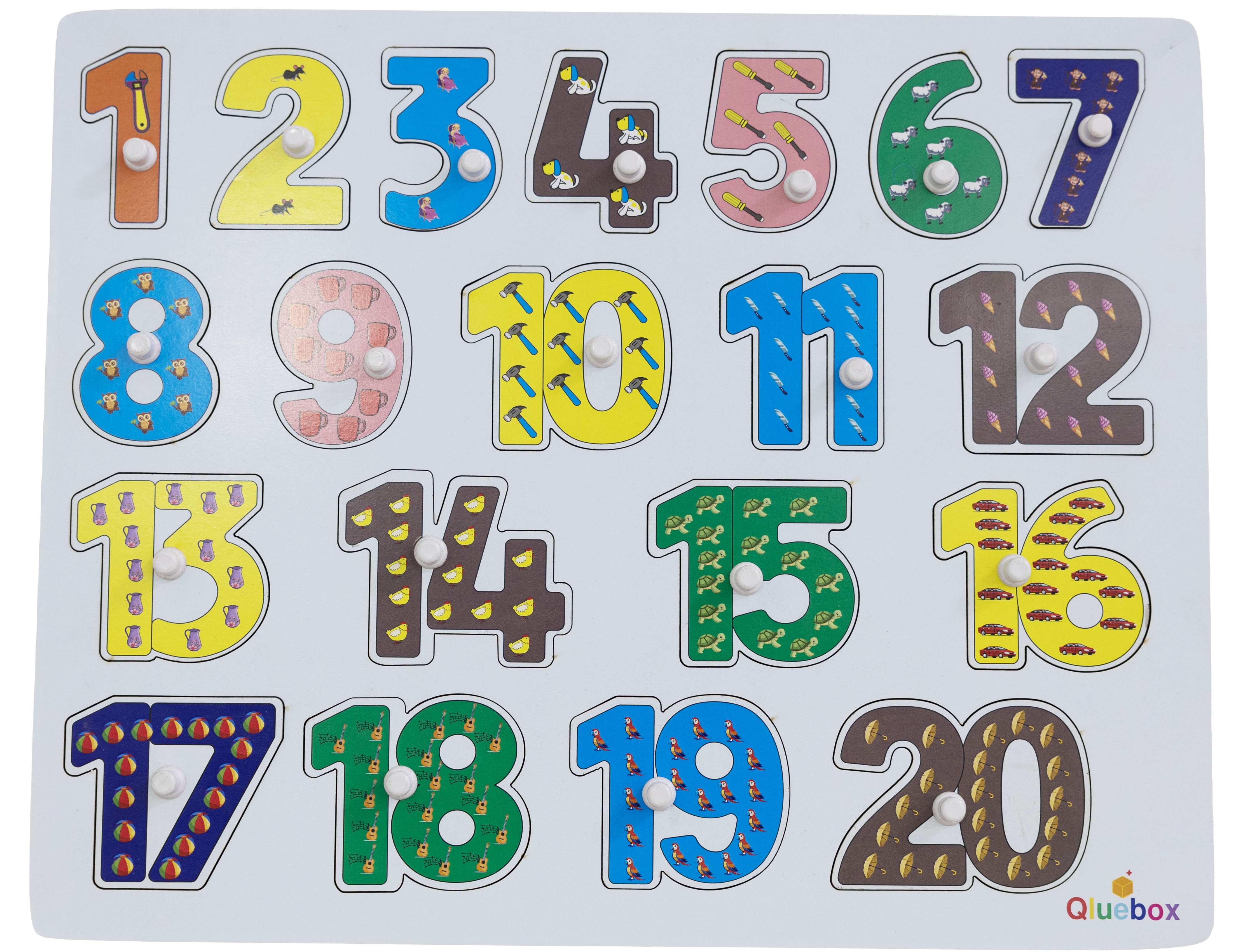 Qluebox Wooden Number Board for 2-5 Years old
