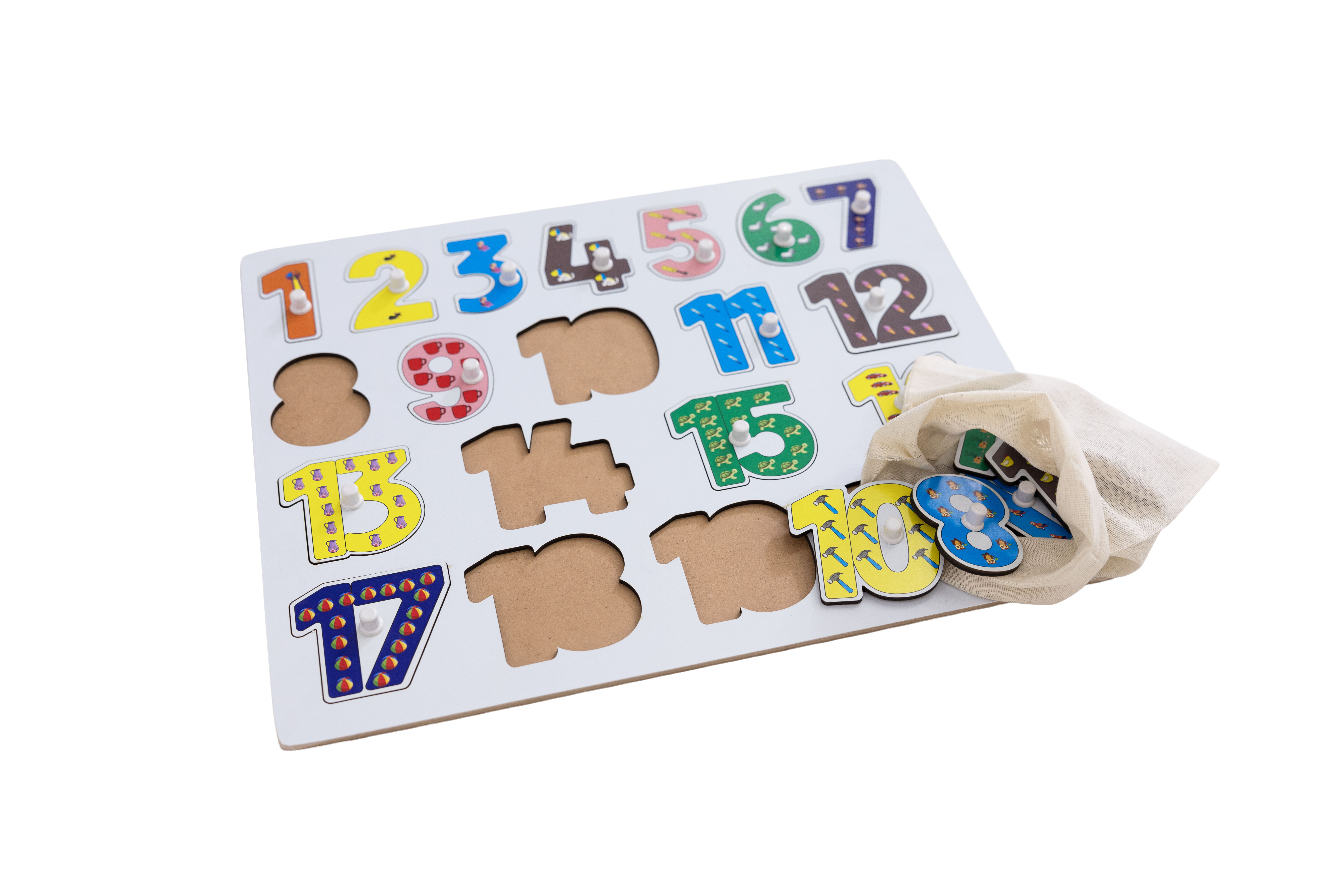 Qluebox Wooden Number Board for  2-5 Years old