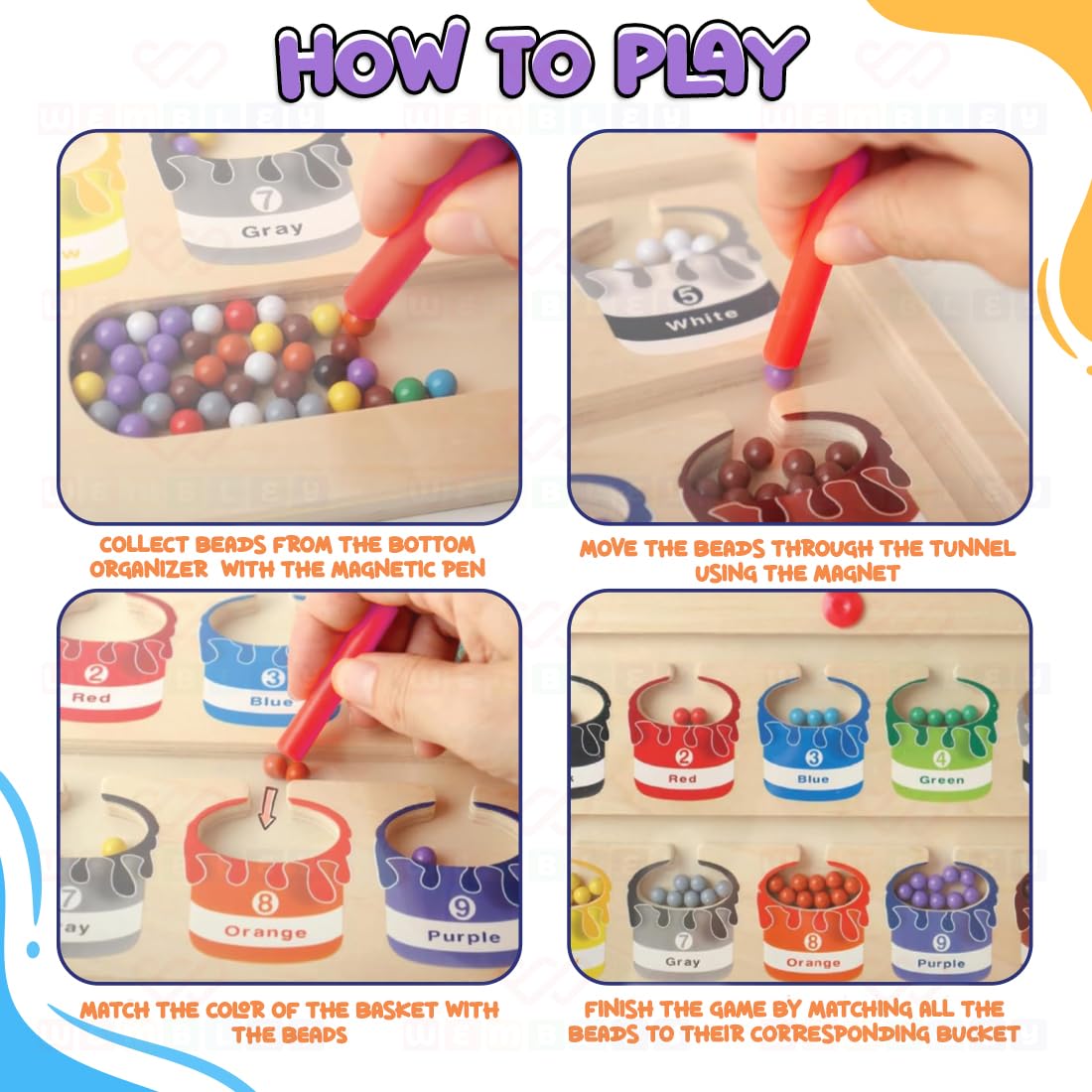 Magnetic Number Counting & Colour Sorting Toy for 2-5 Year 