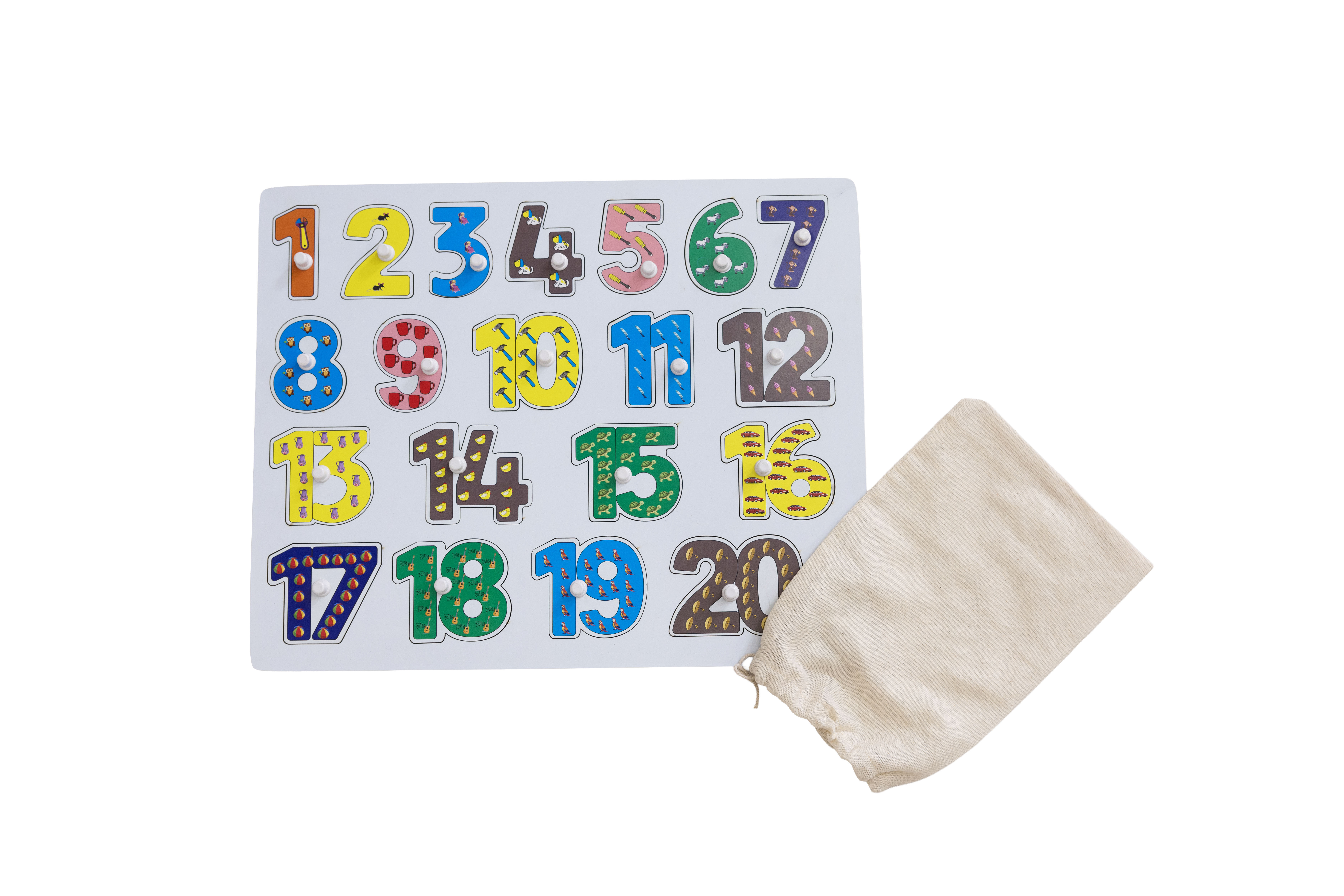 Qluebox Wooden Number Board for  2-5 Years old