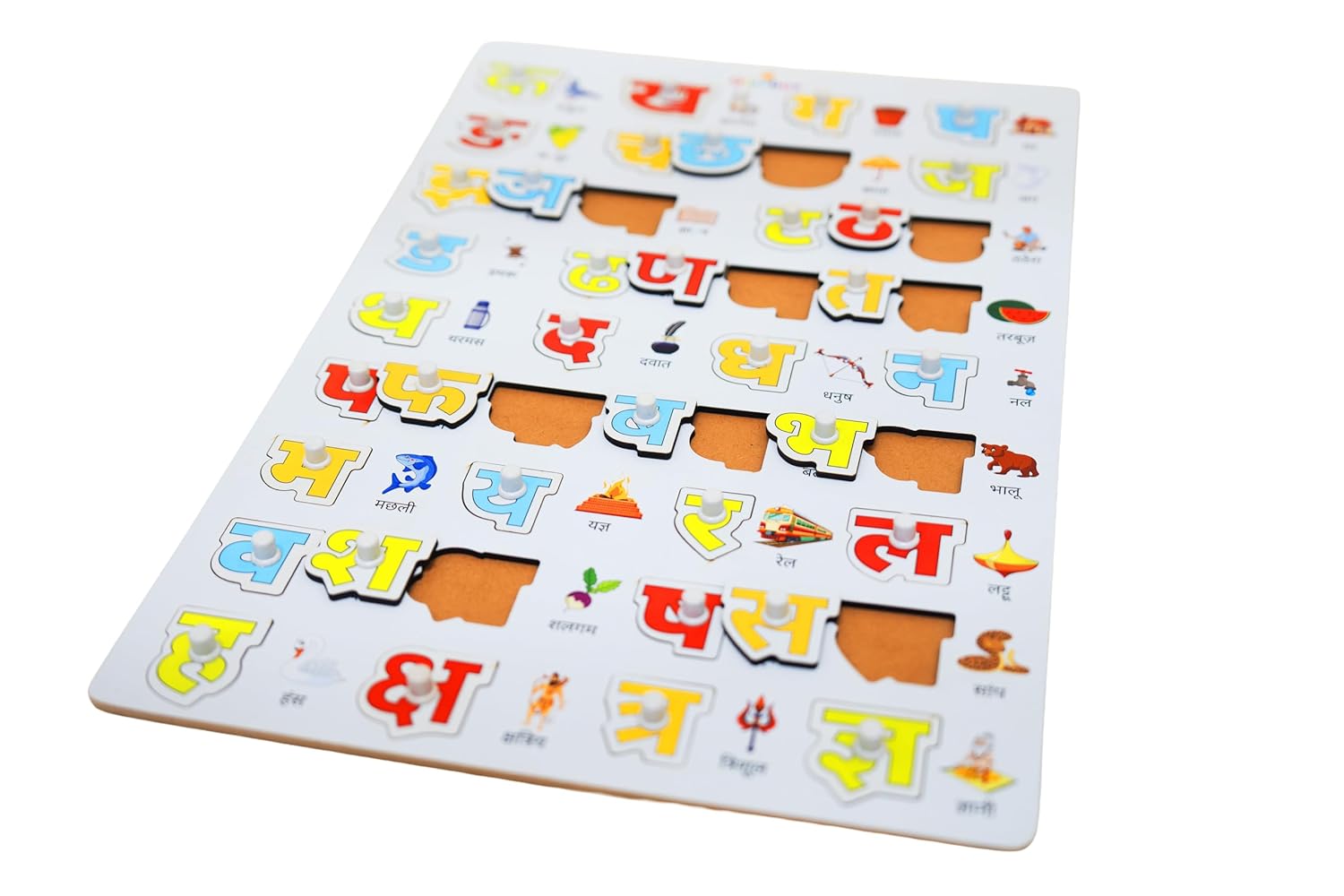 QlueBox Wooden Hindi Alphabet Tray age 3+