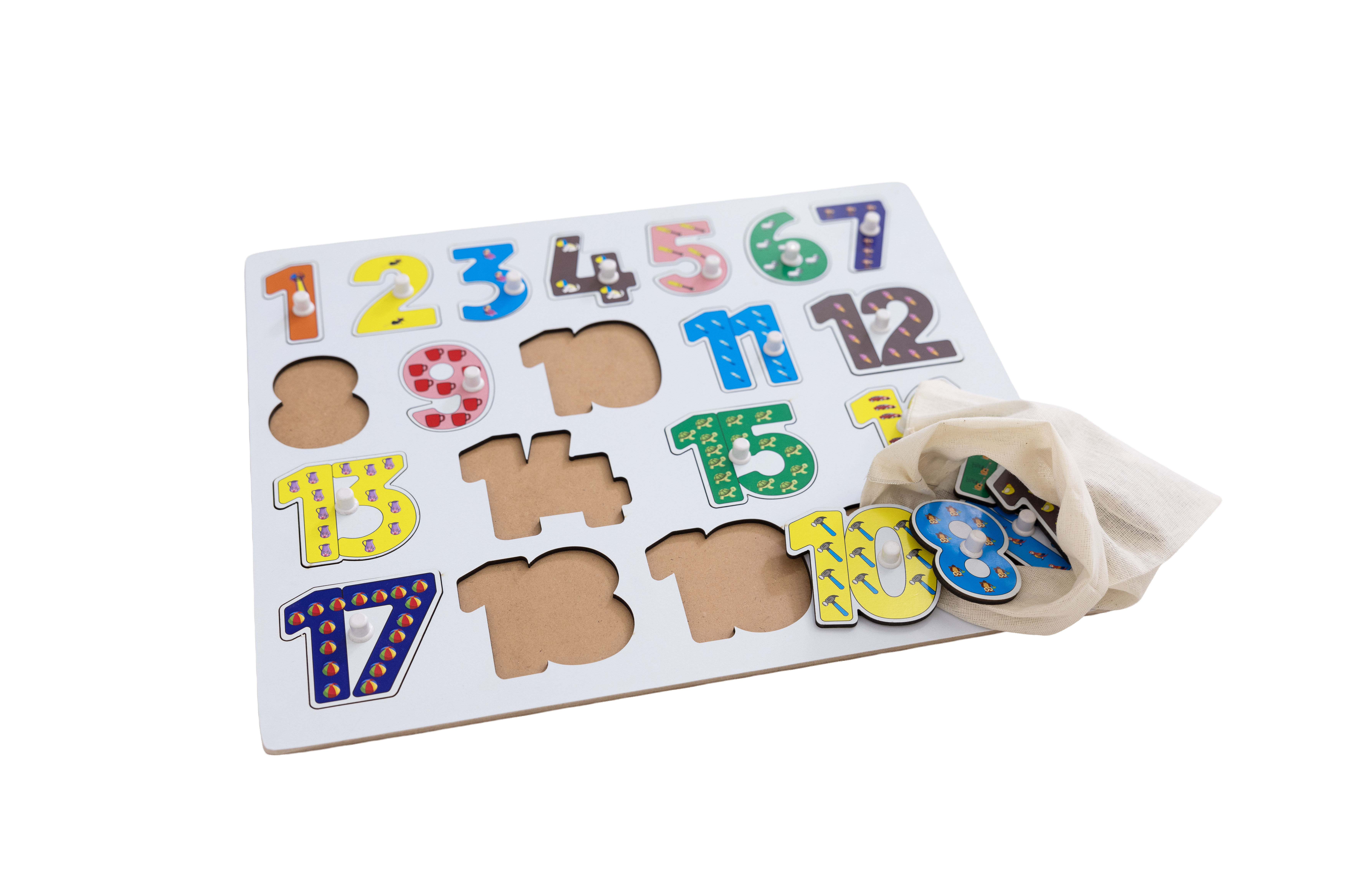 Qluebox Wooden Number Board for  2-5 Years old