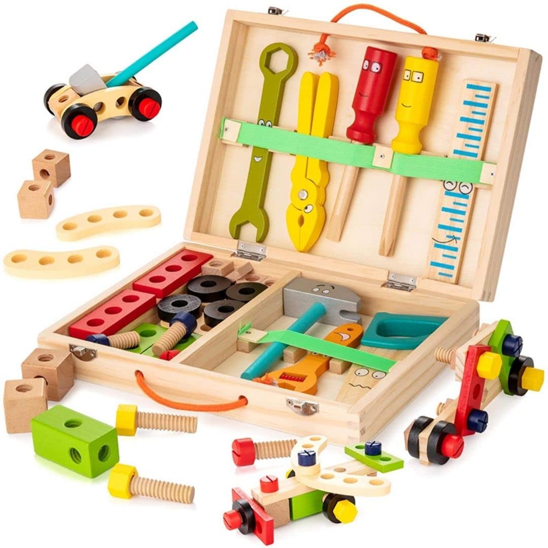 Wooden Tool Kit Set with Tool Box (37 Pcs) | Pretend Play