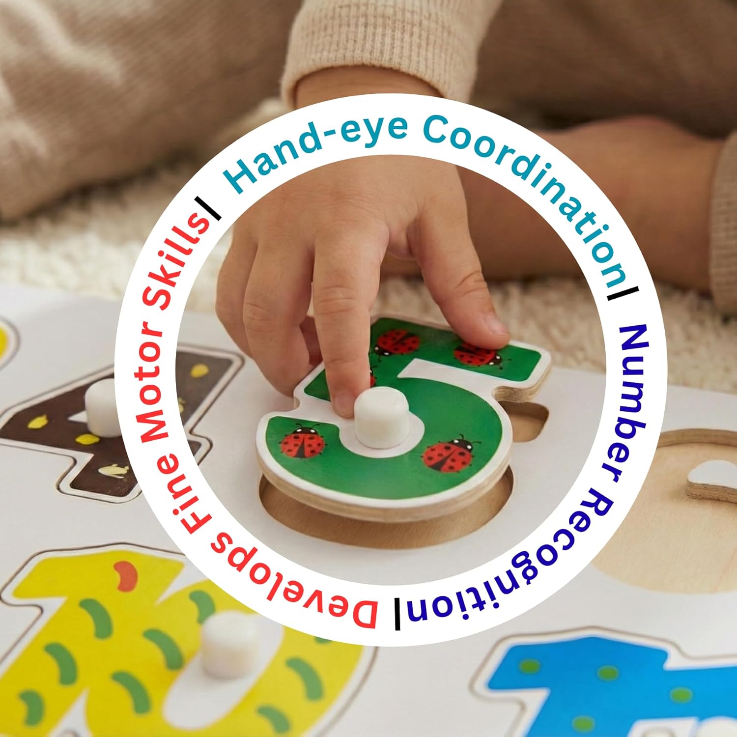 Qluebox Wooden Number Board for  3+ Years old