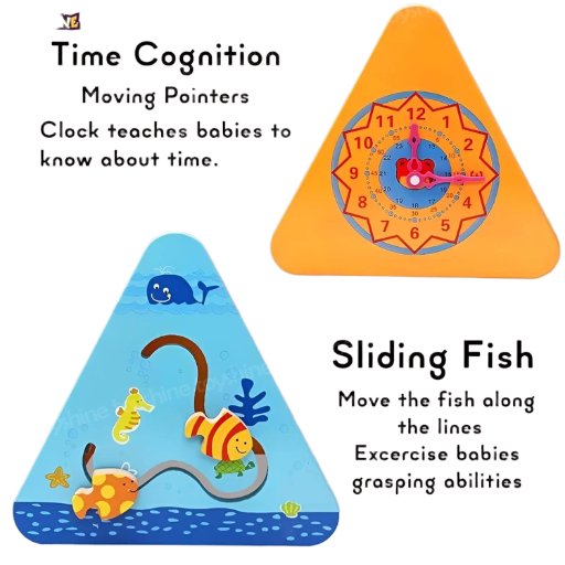 5 in 1 Wooden Activity Centre Triangle Toy for 1-5 Year Old 