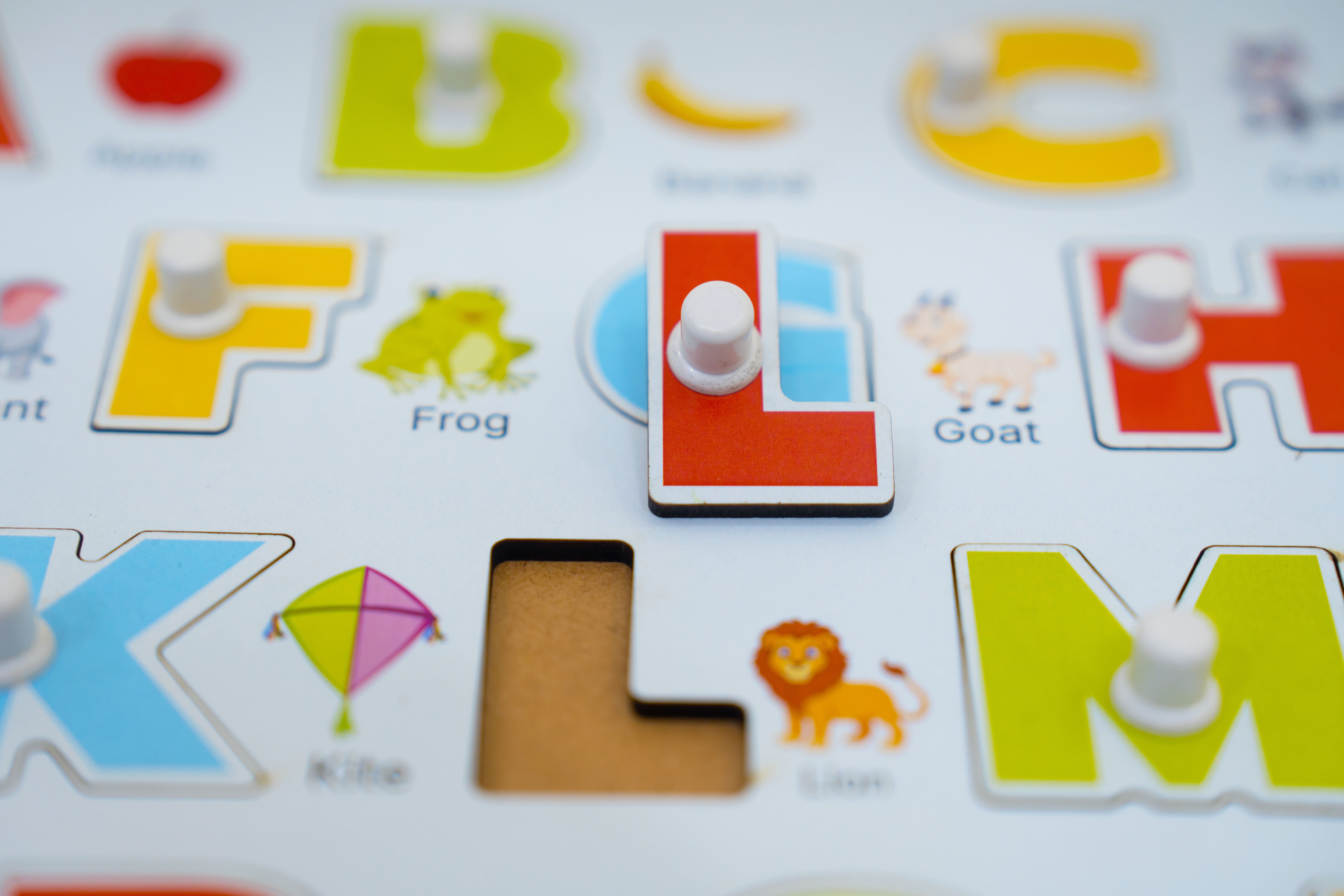 QlueBox Wooden Alphabet Puzzle  ABCD Learning Board