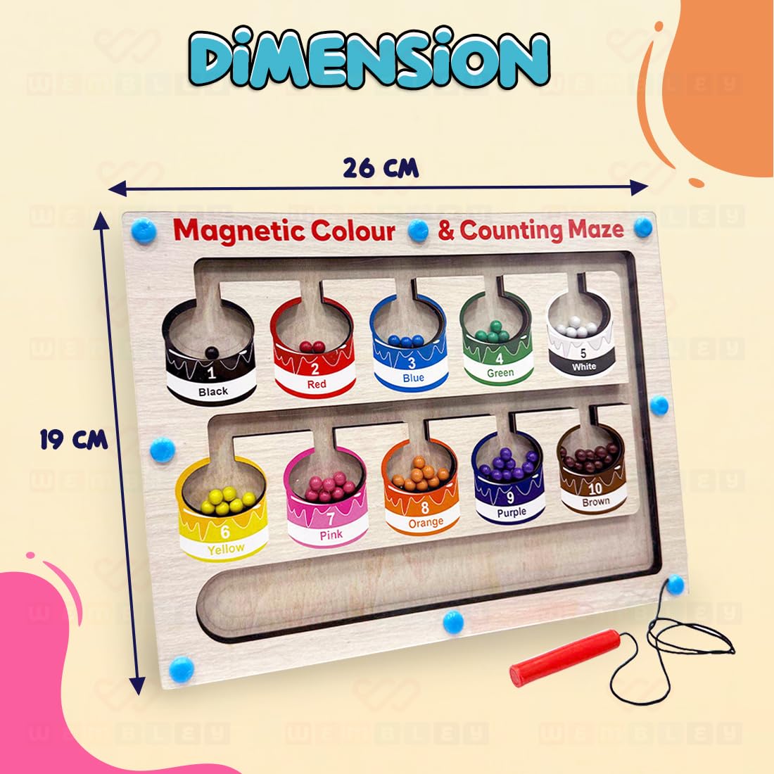 Magnetic Number Counting & Colour Sorting Toy for 2-5 Year 