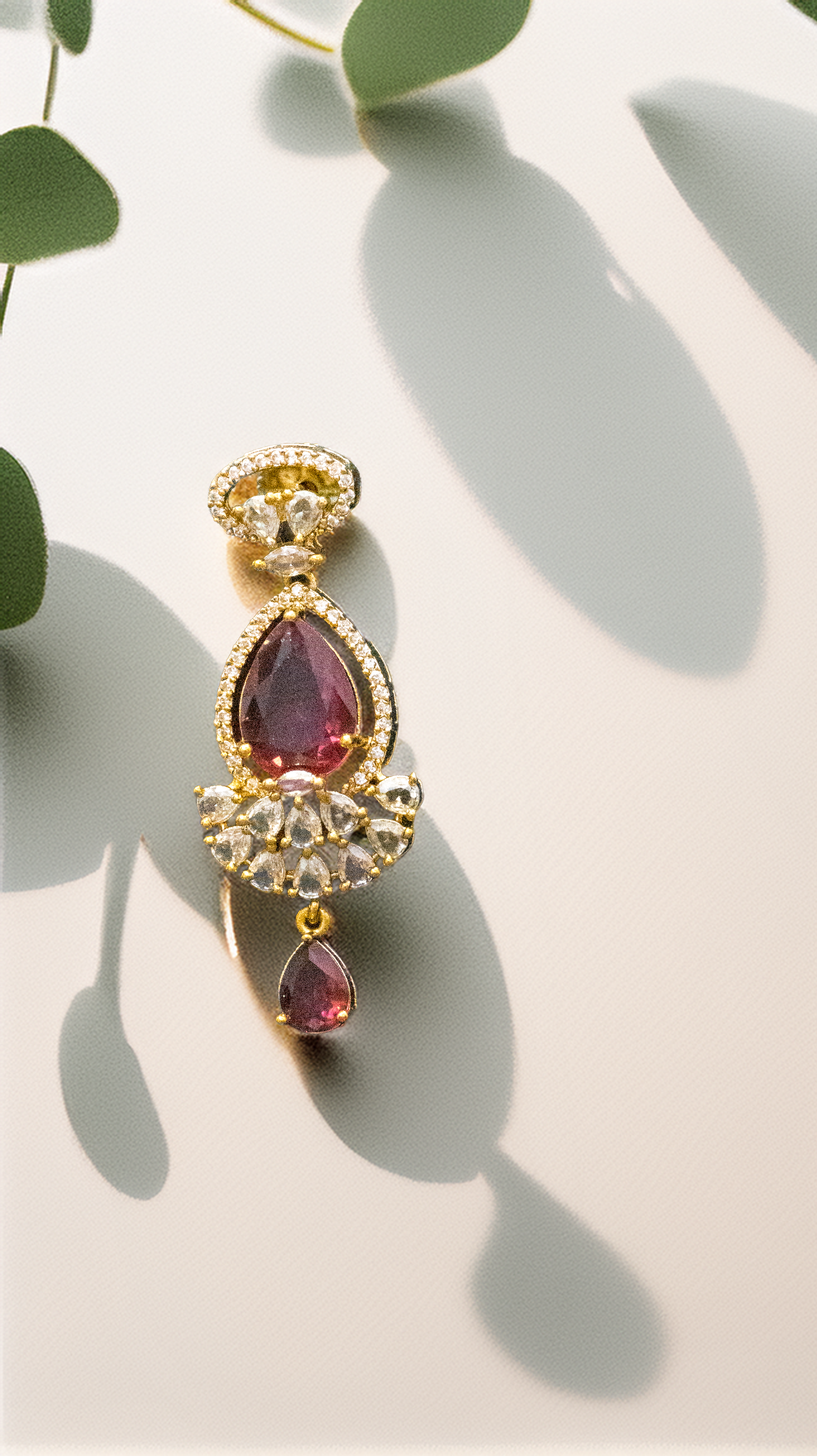 Wedding Guest Jewellery – Brass AD Necklace Set Online (1015)