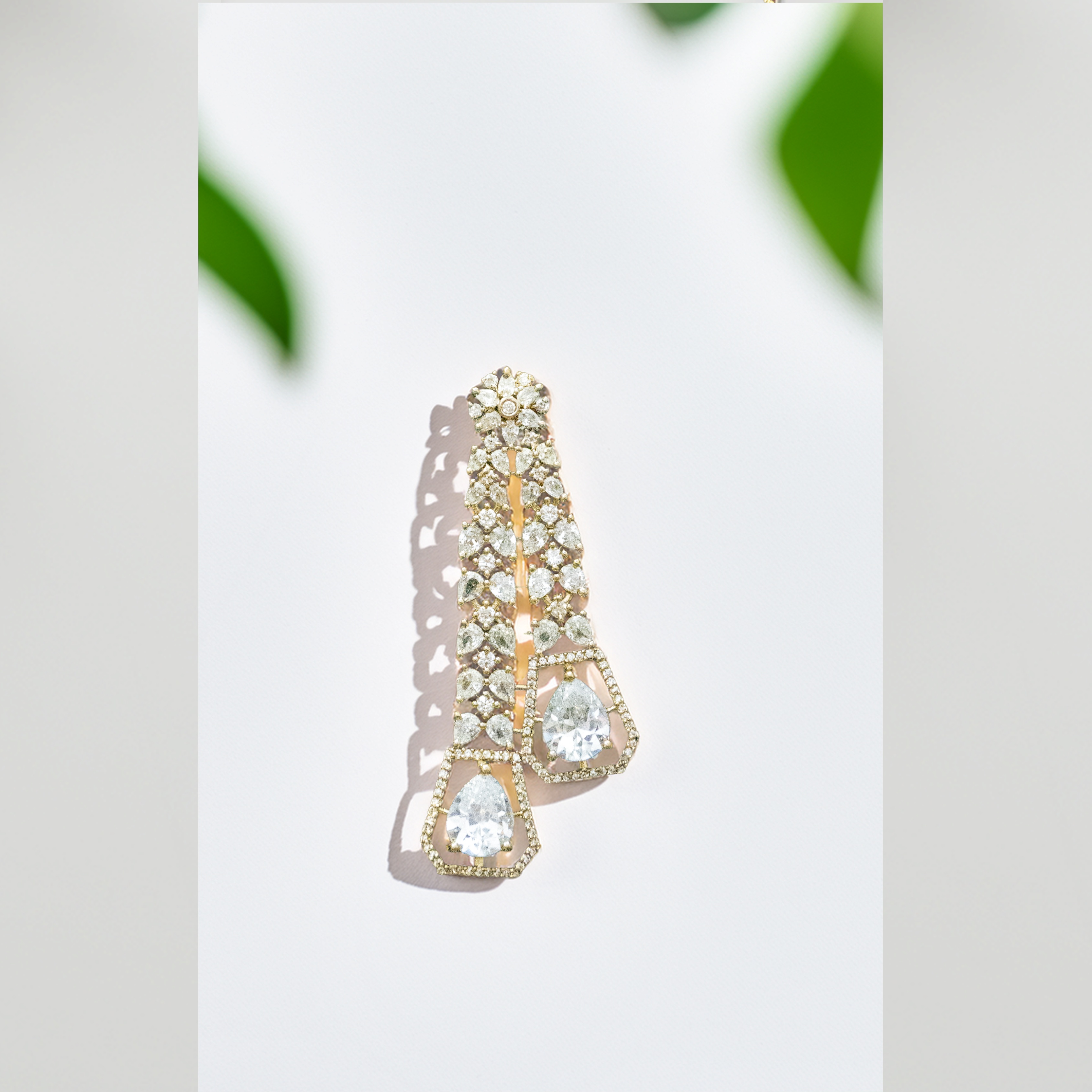 Antique Finish Brass AD Necklace Set – Timeless Beauty (1021)