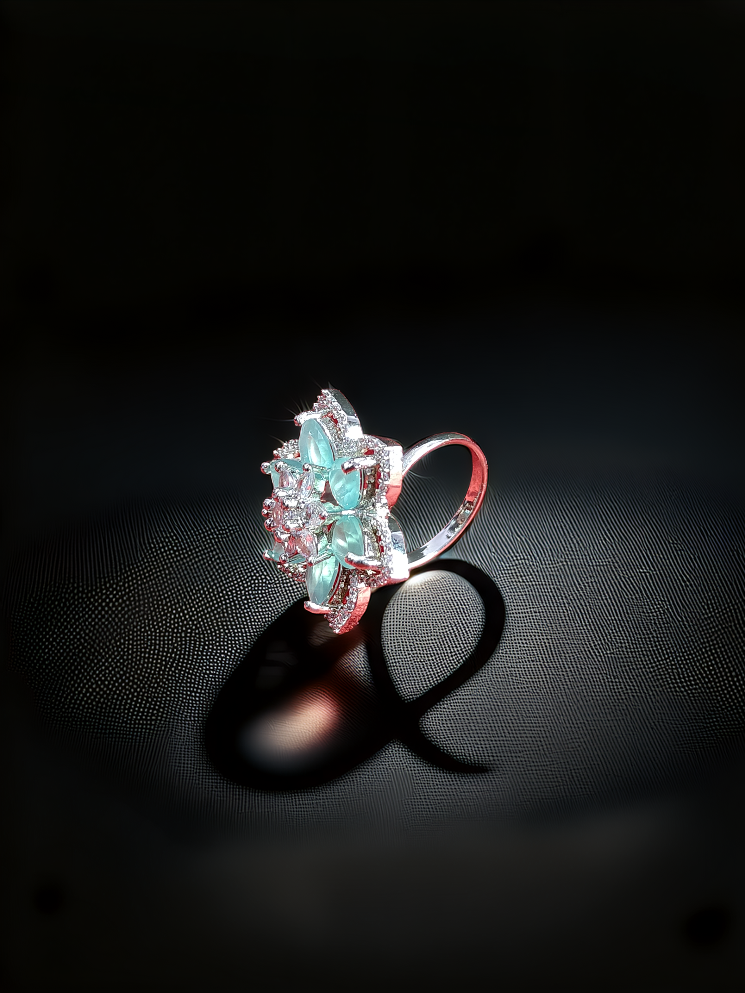 Premium Silver Finish AD Ring | Adjustable for All Sizes (1037)