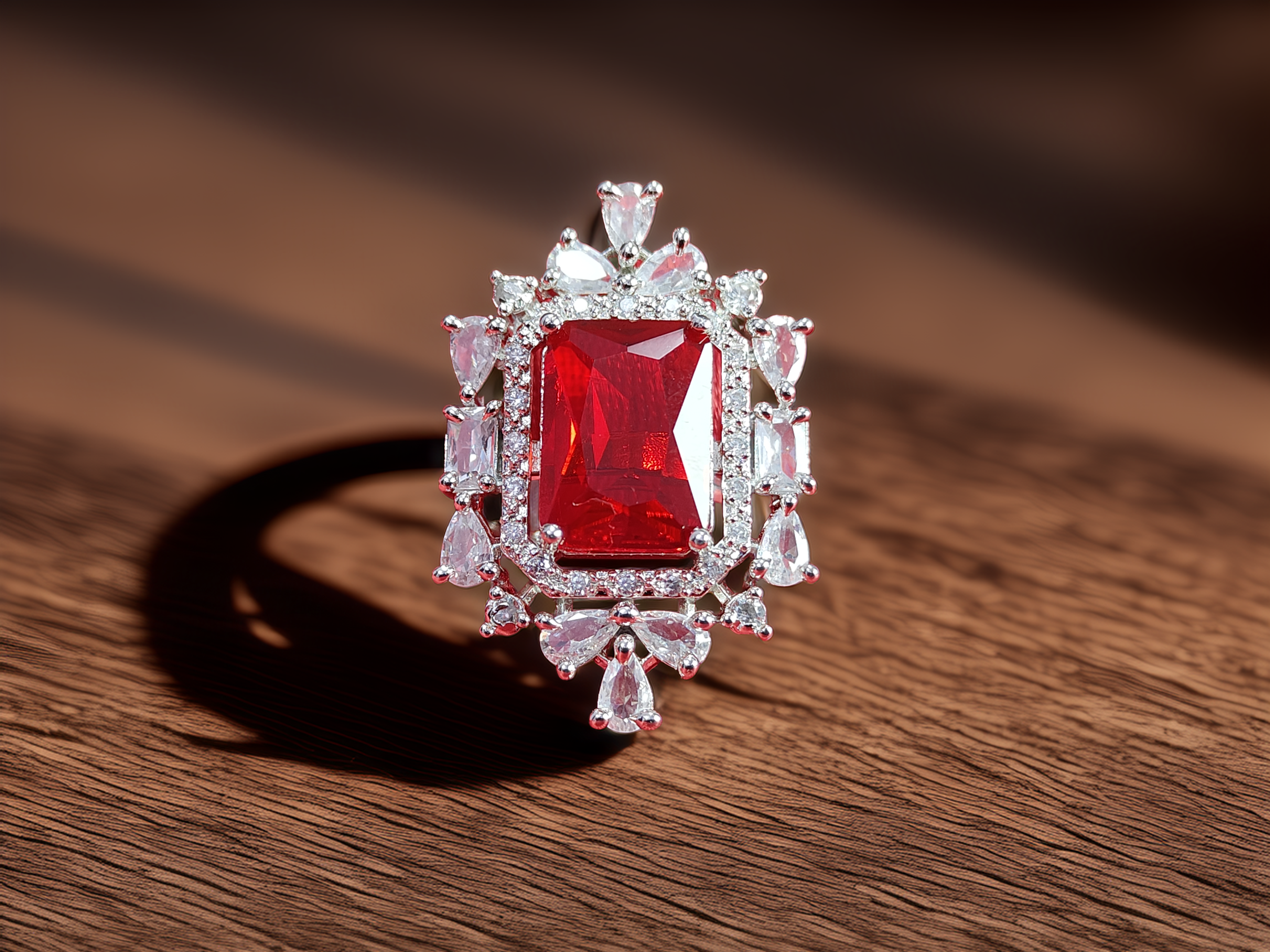 Minimalist Silver American Diamond Ring | Everyday Use  (1049)