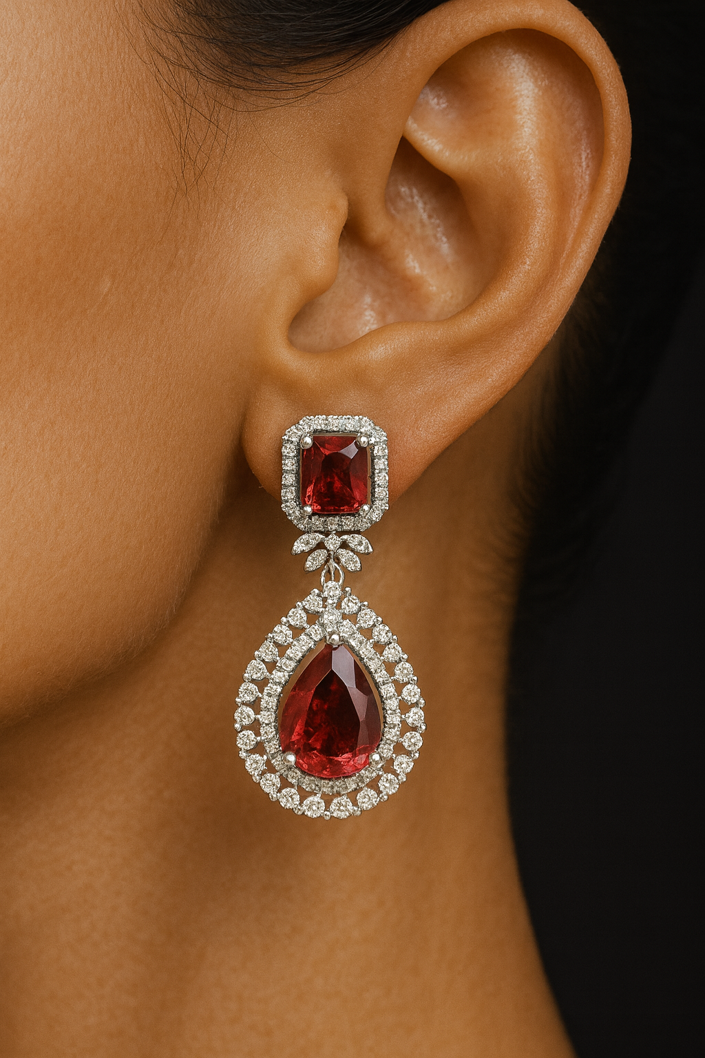 Cocktail Look Silver AD Necklace Set – Bold & Beautiful (1022)