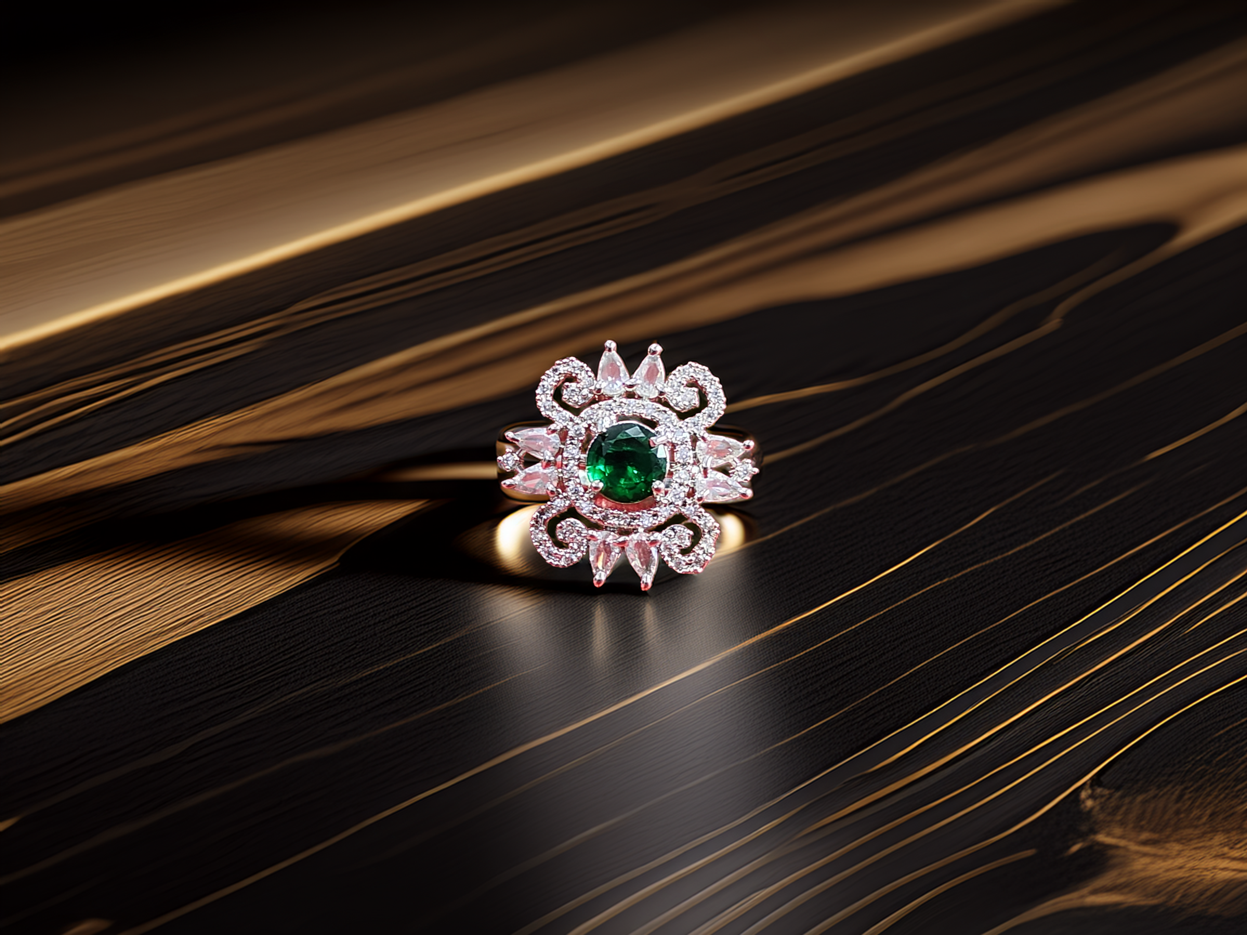 Sparkling Silver Adjustable AD Ring | Best for Gifting (1036)