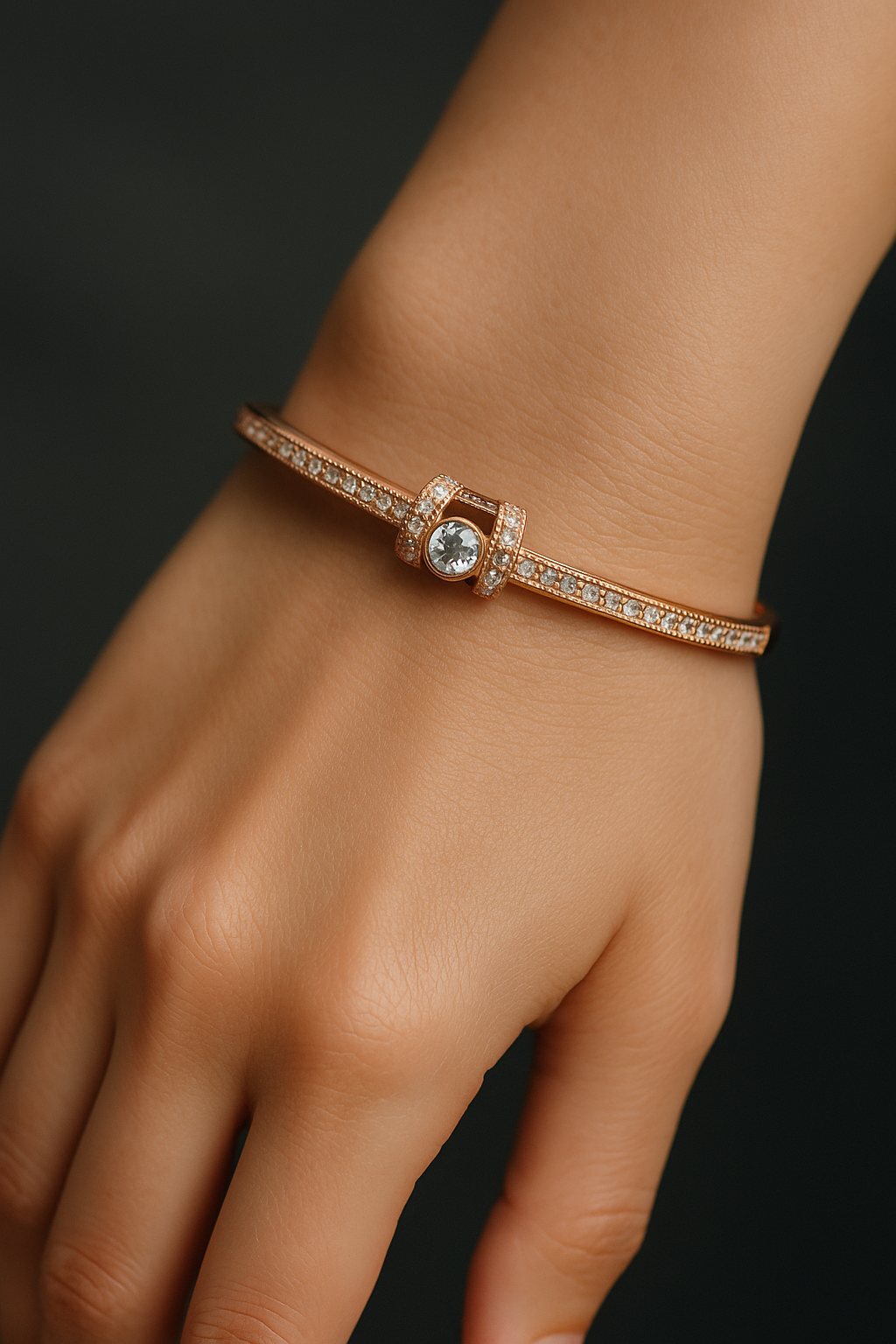 Elegant Rose Gold Diamond Bracelet (1057)