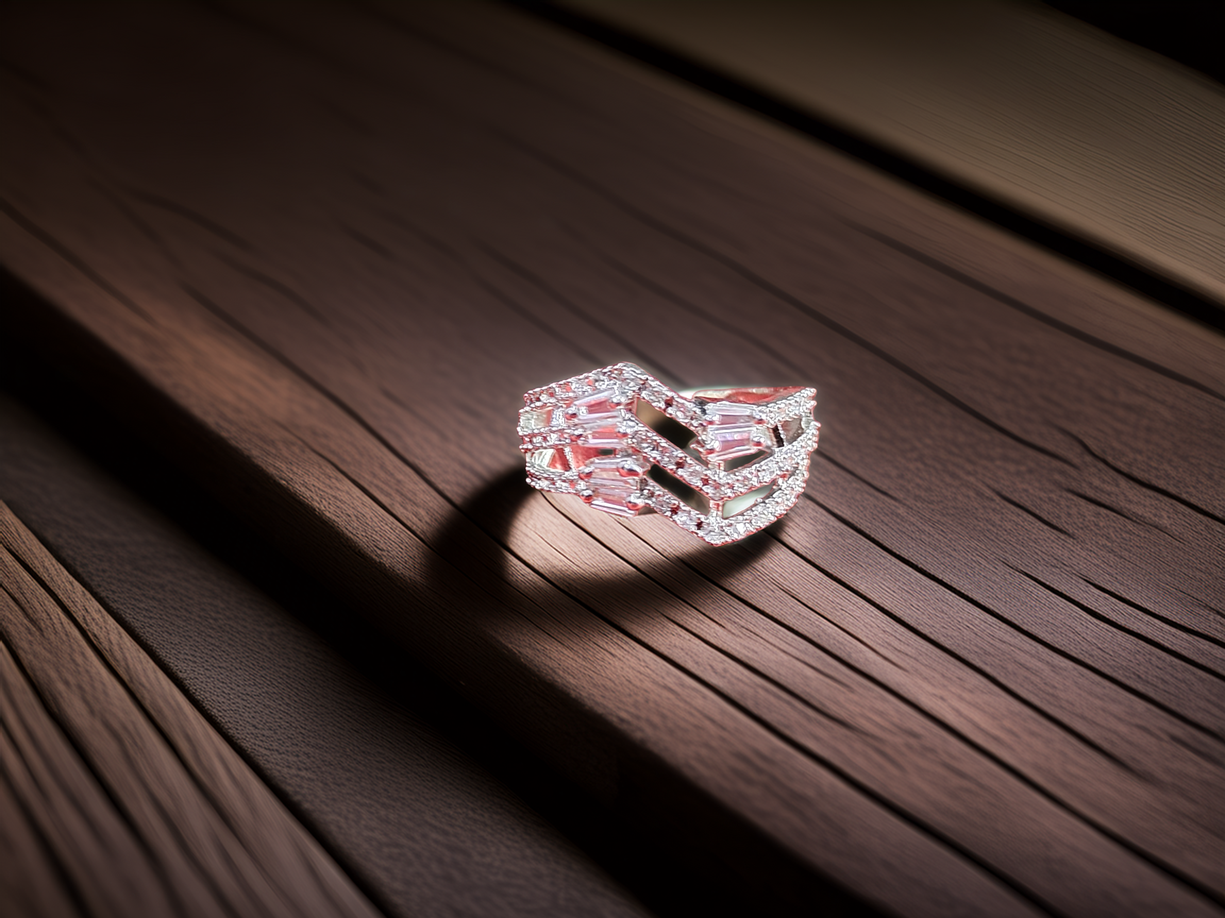 Elegant Adjustable Silver Ring for Women | AD Jewelry (1032)