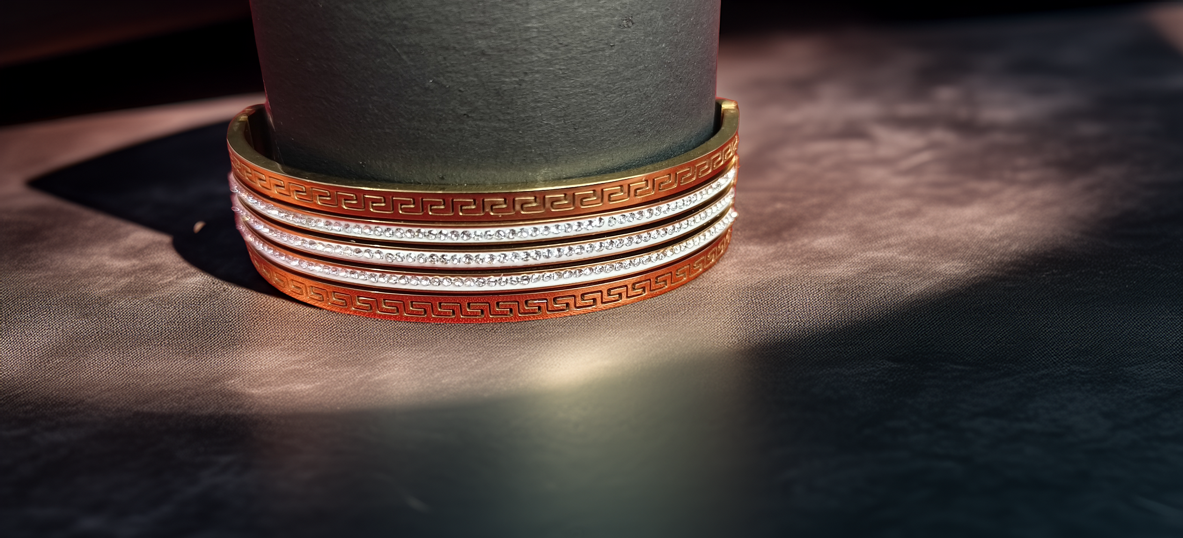 Elegant Greek Key Bangle Bracelet (1058)