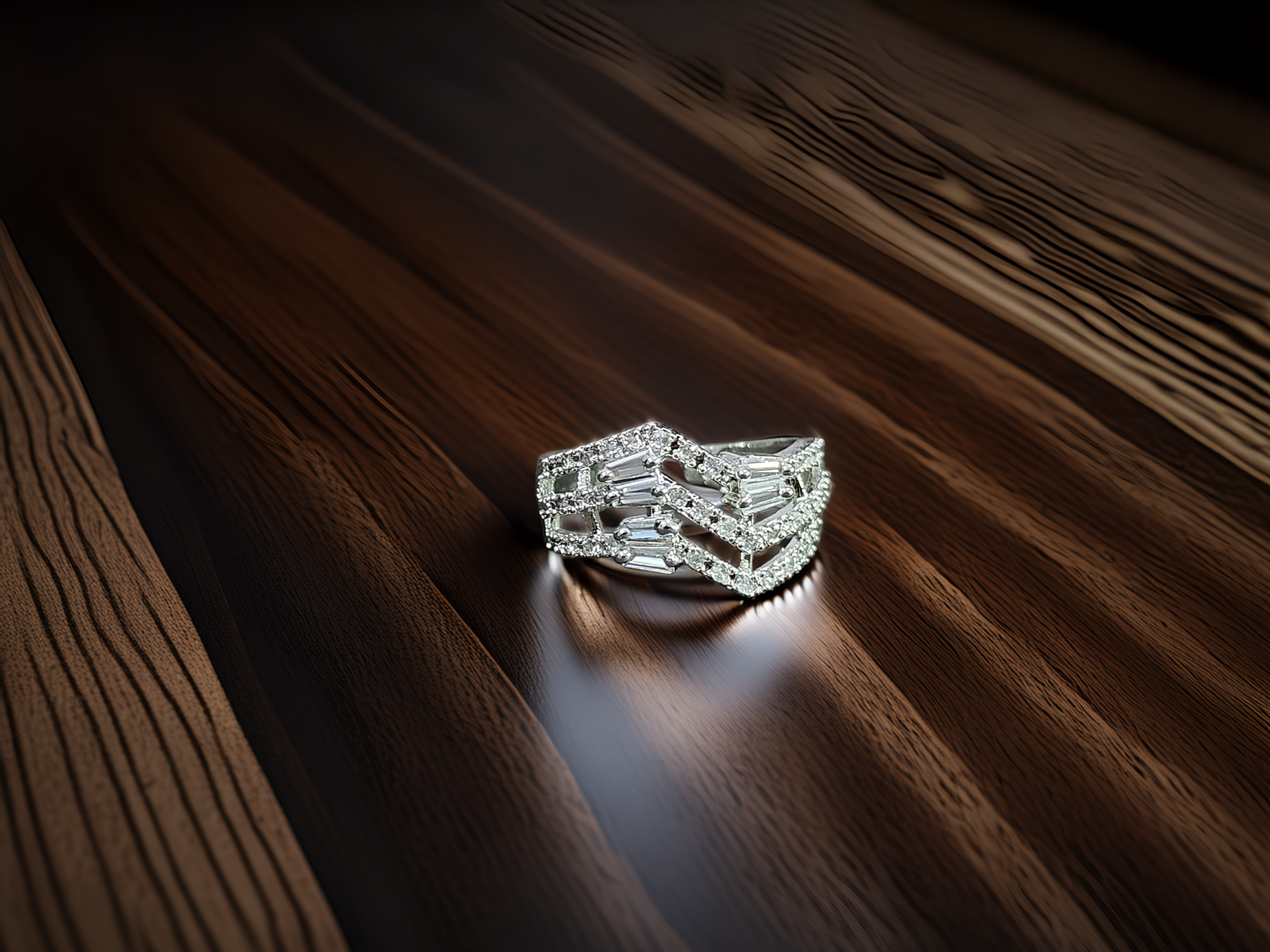 Elegant Adjustable Silver Ring for Women | AD Jewelry (1032)