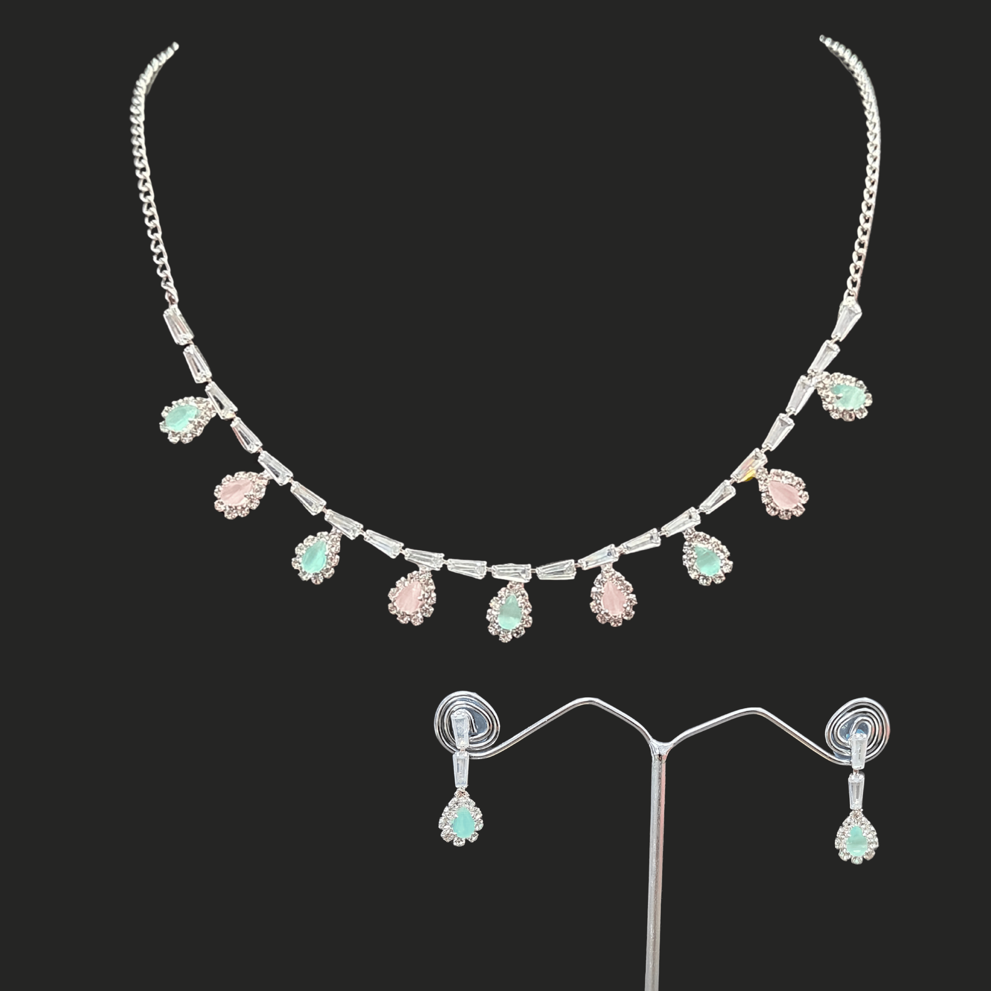 Latest Silver AD Necklace Set Designs 2025 – Trending Styles (1061)