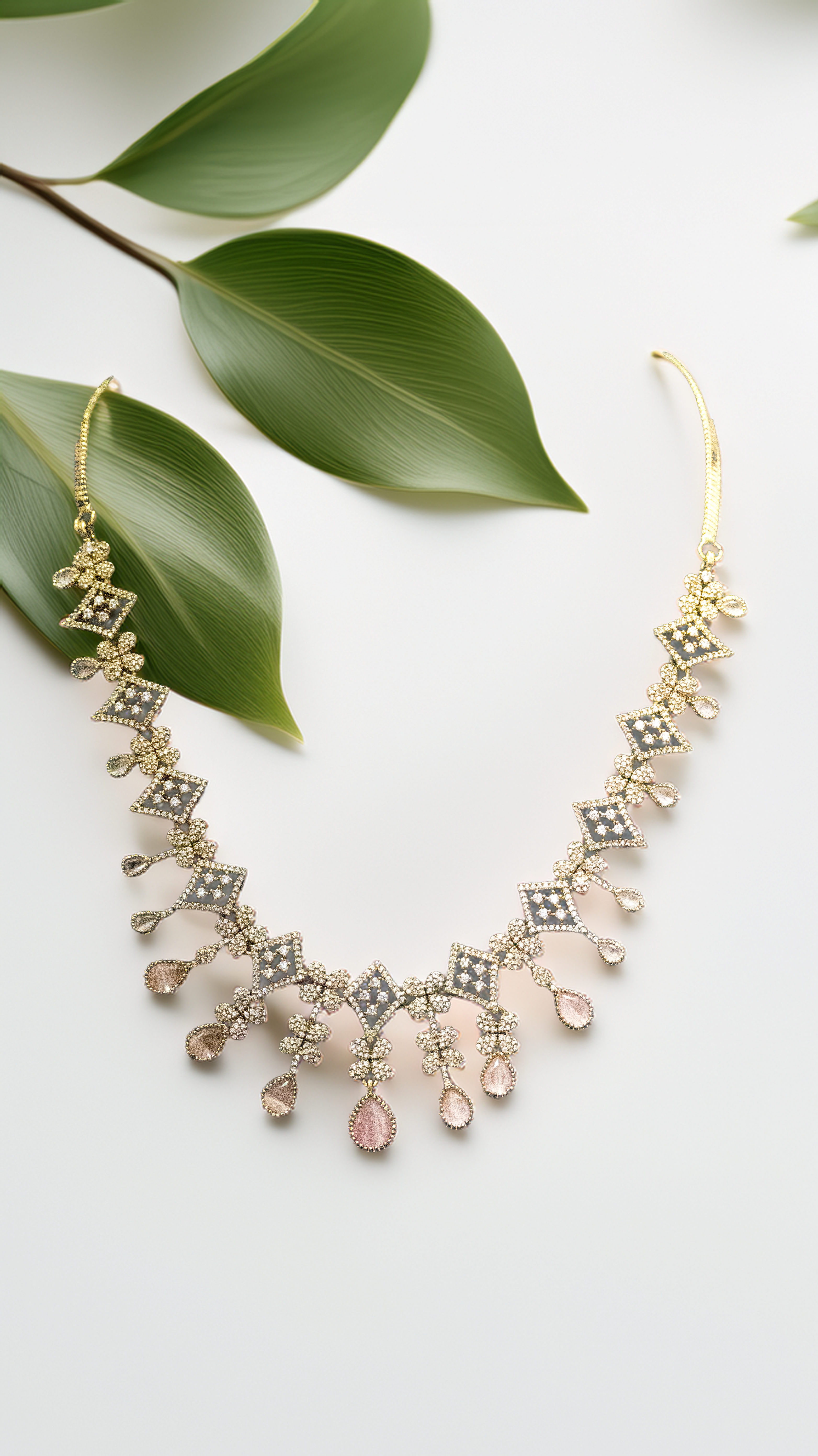 Premium Brass AD Necklace Set for Gifting – Elegant & Affordable (1031)