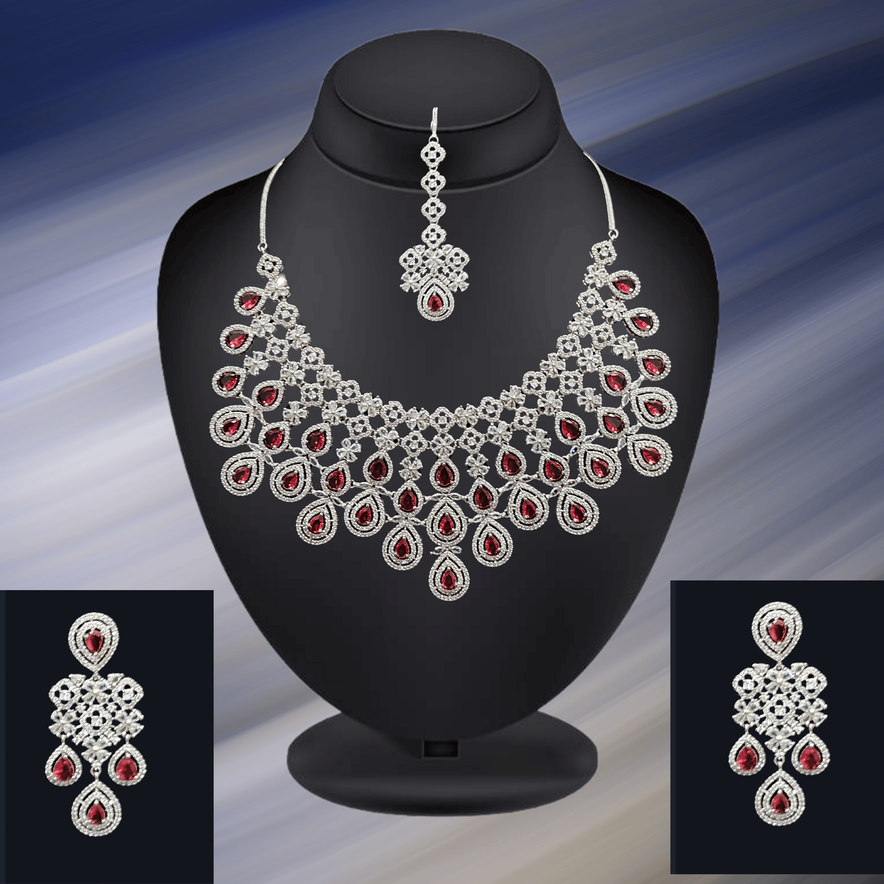 Silver Plated AD Kundan Necklace – Elegant Fusion Jewellery (1027)