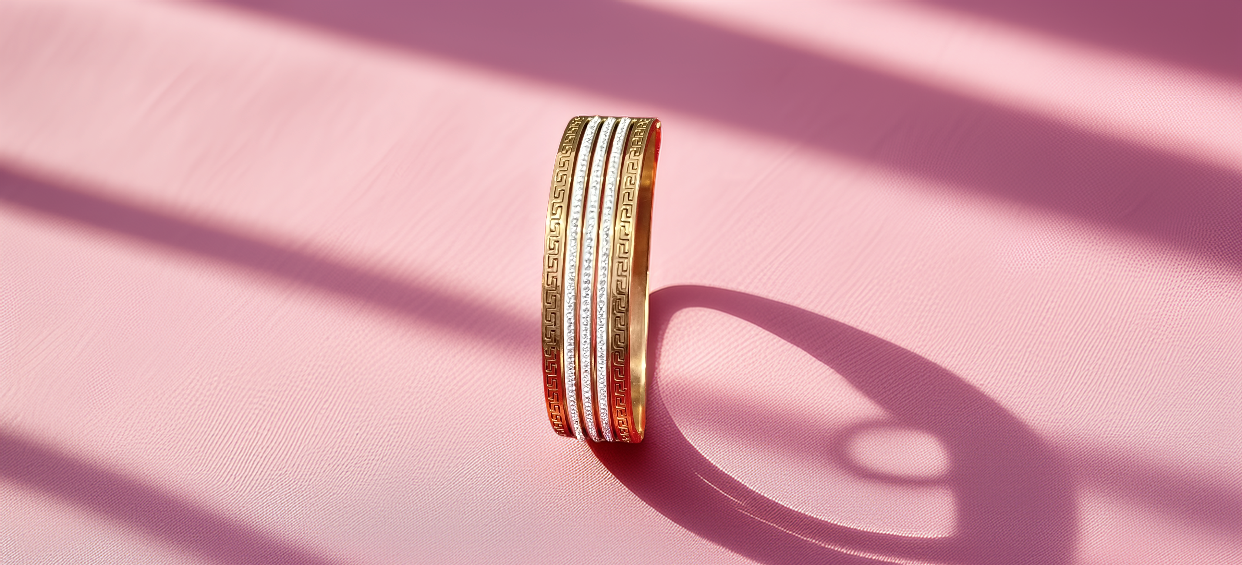 Elegant Greek Key Bangle Bracelet (1058)