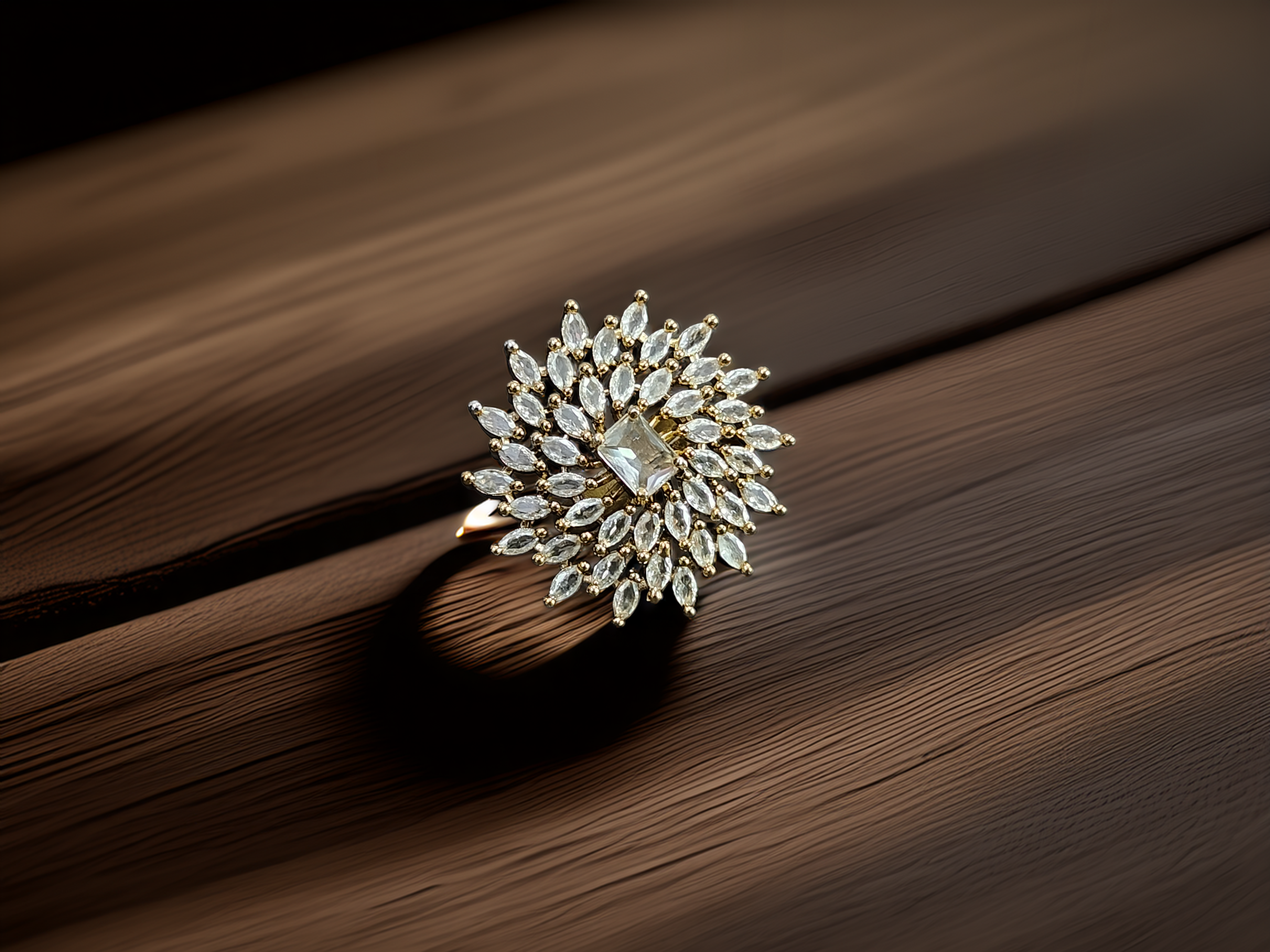 Elegant American Diamond Statement Ring (1044)